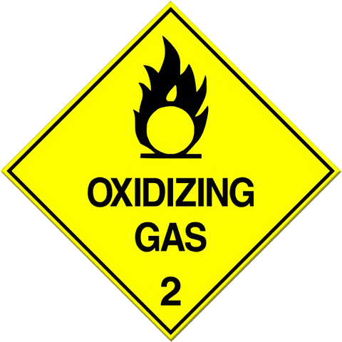 Oxidizing gas placard 