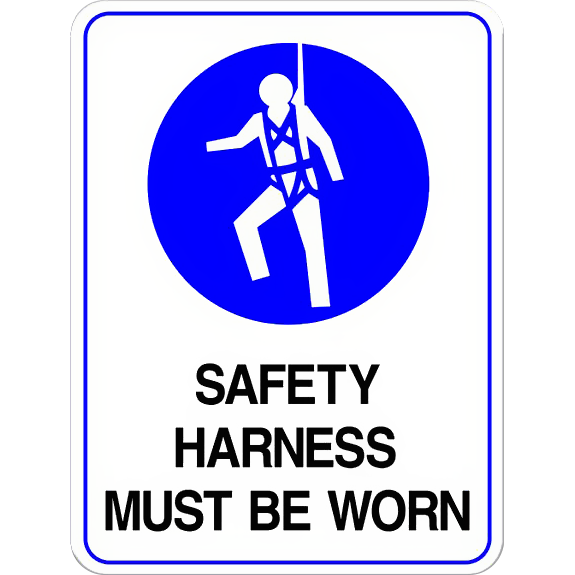 PPE Sign 'Safety Harness Must Be Worn' Sign Here Signs