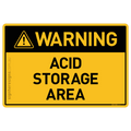 Acid Storage Area - Warning