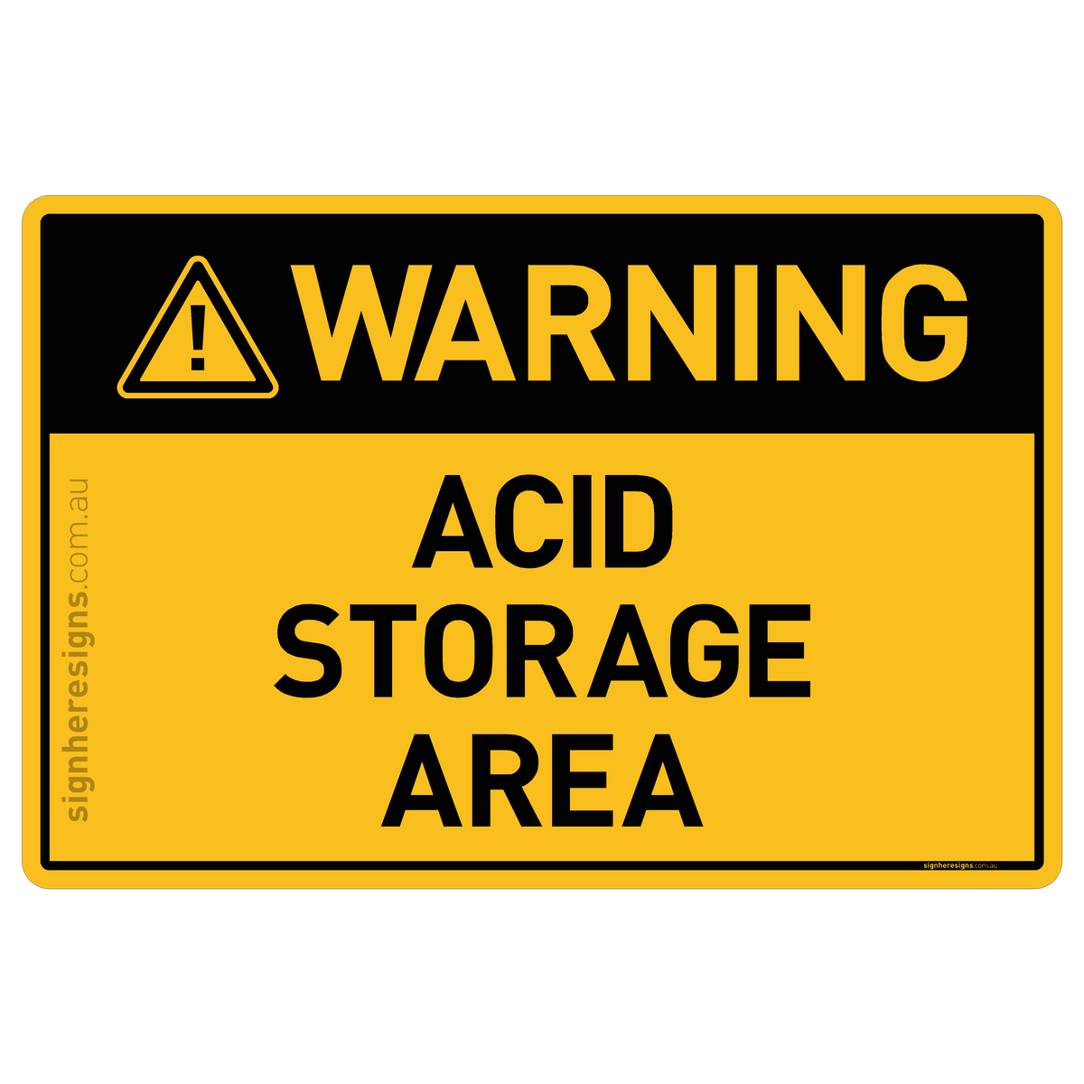 Acid Storage Area Warning Sign | Buy Online – Sign Here Signs