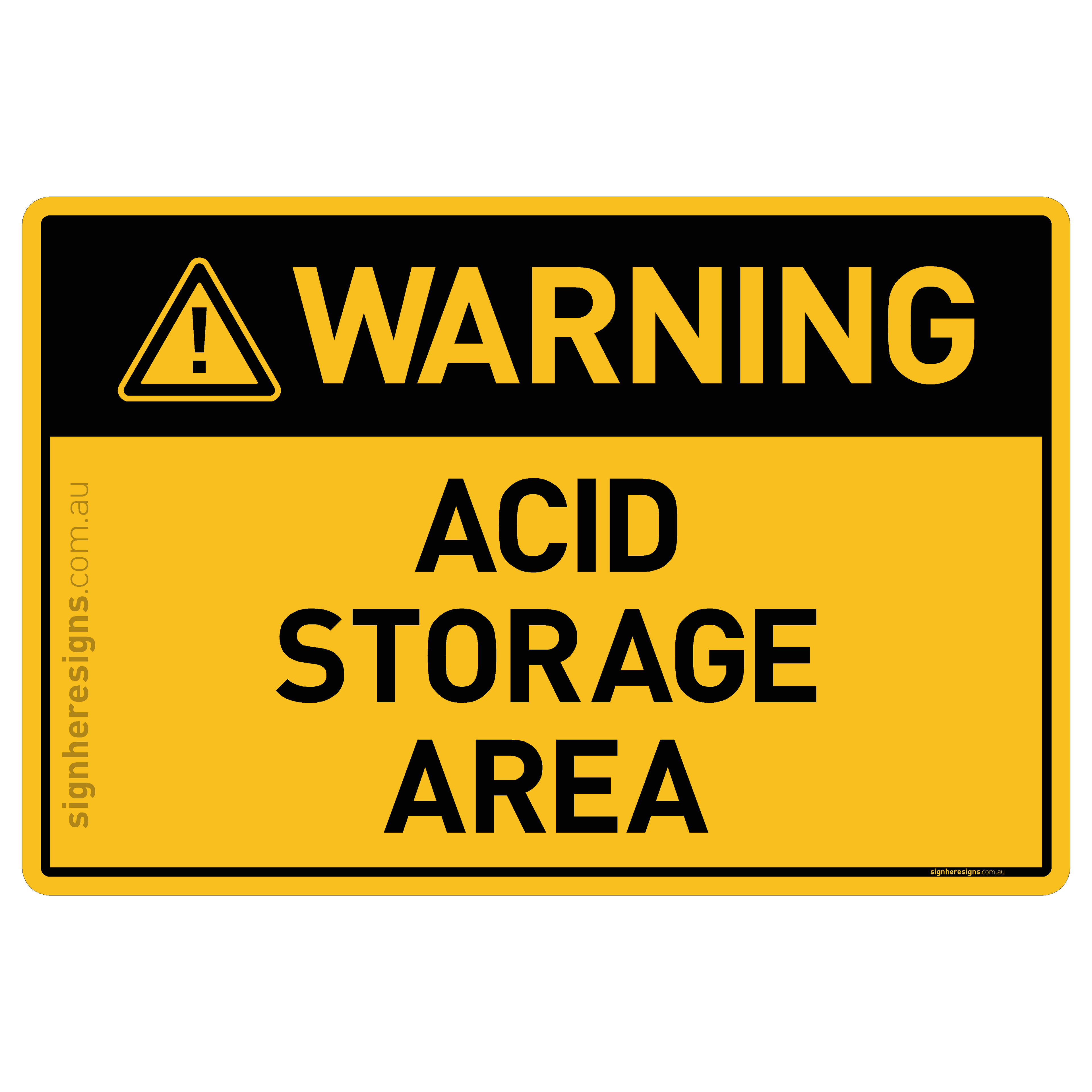 Acid Storage Area - Warning