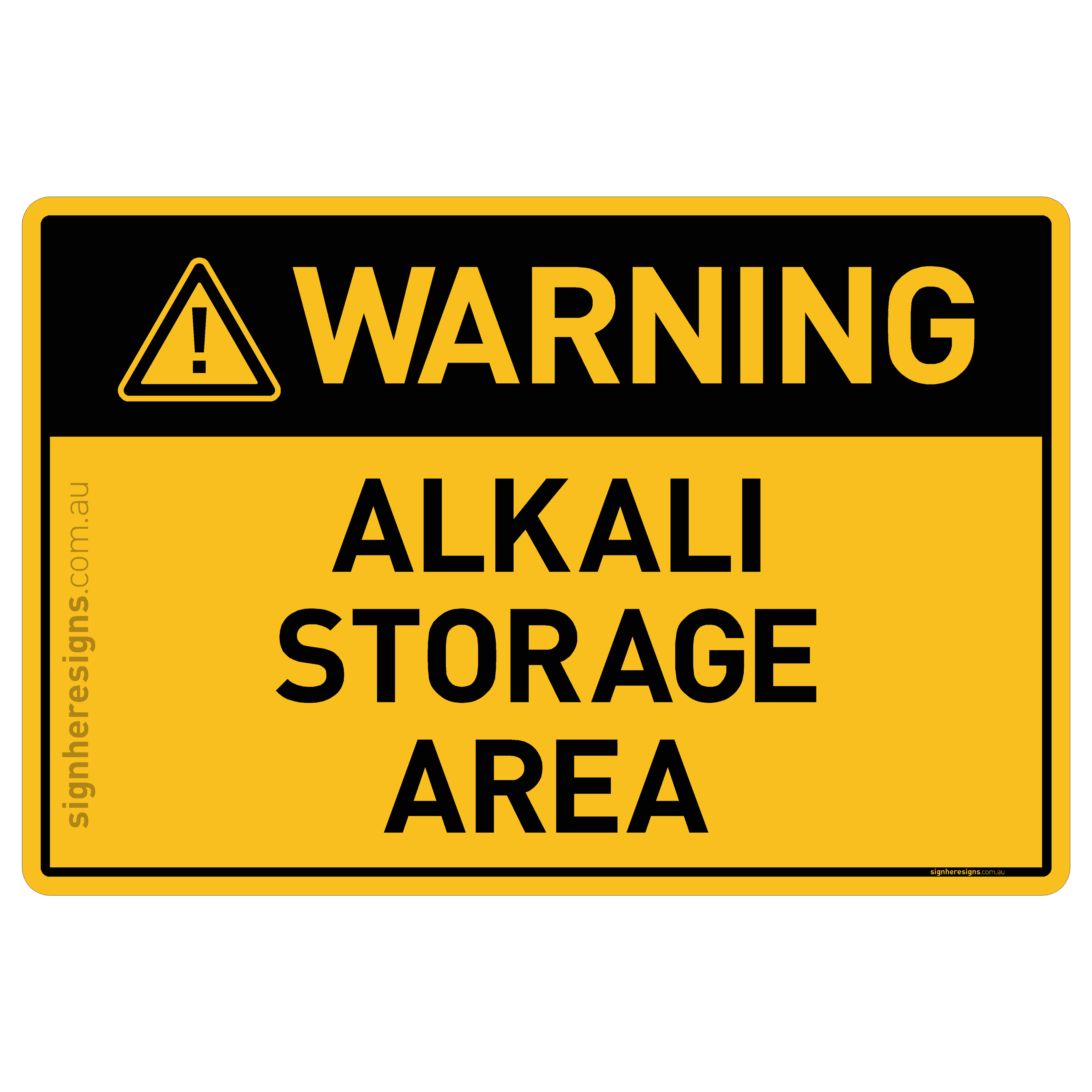 Alkali Storage Area - Warning