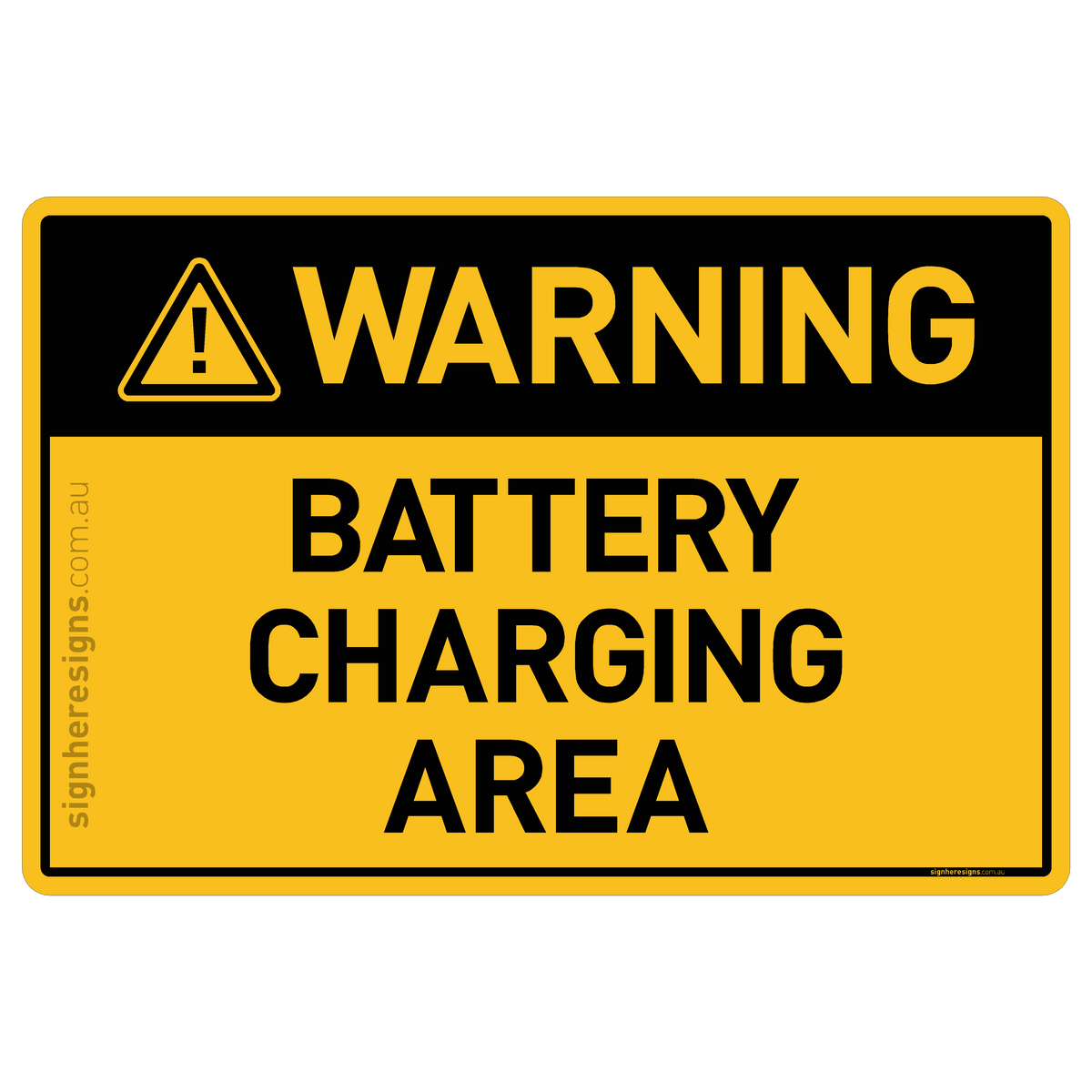 Battery Charging Area Warning Sign | Buy Online – Sign Here Signs