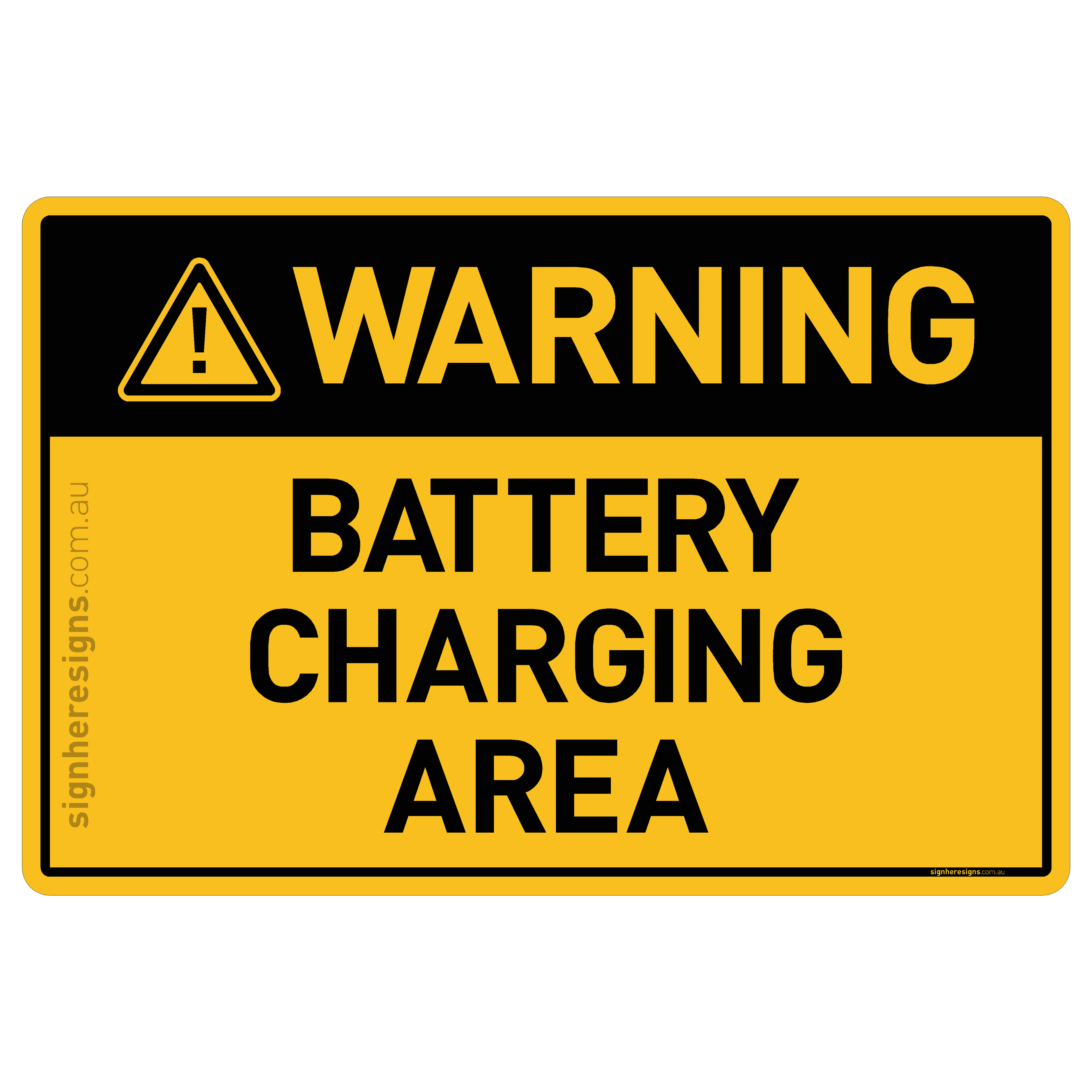 Battery Charging Area - Warning