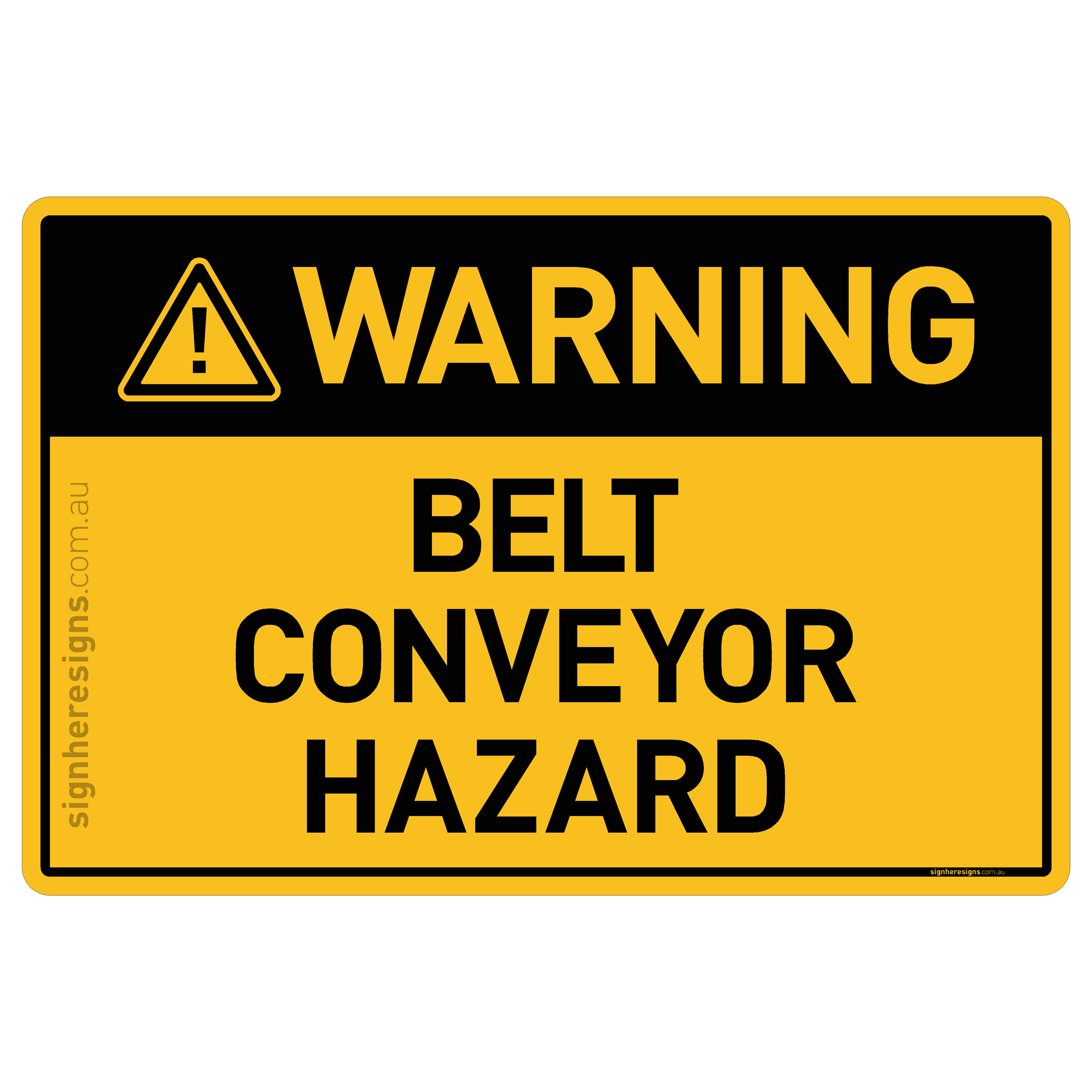 Belt Conveyor Hazard - Warning