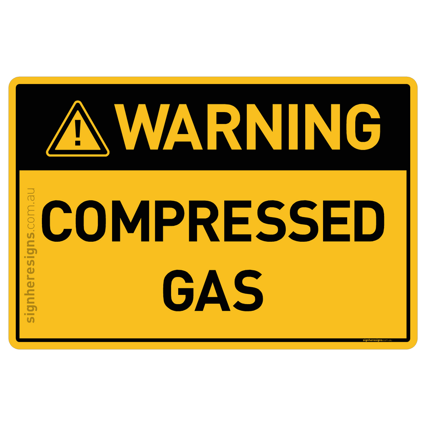 Compressed Gas Warning Sign | Buy Online – Sign Here Signs