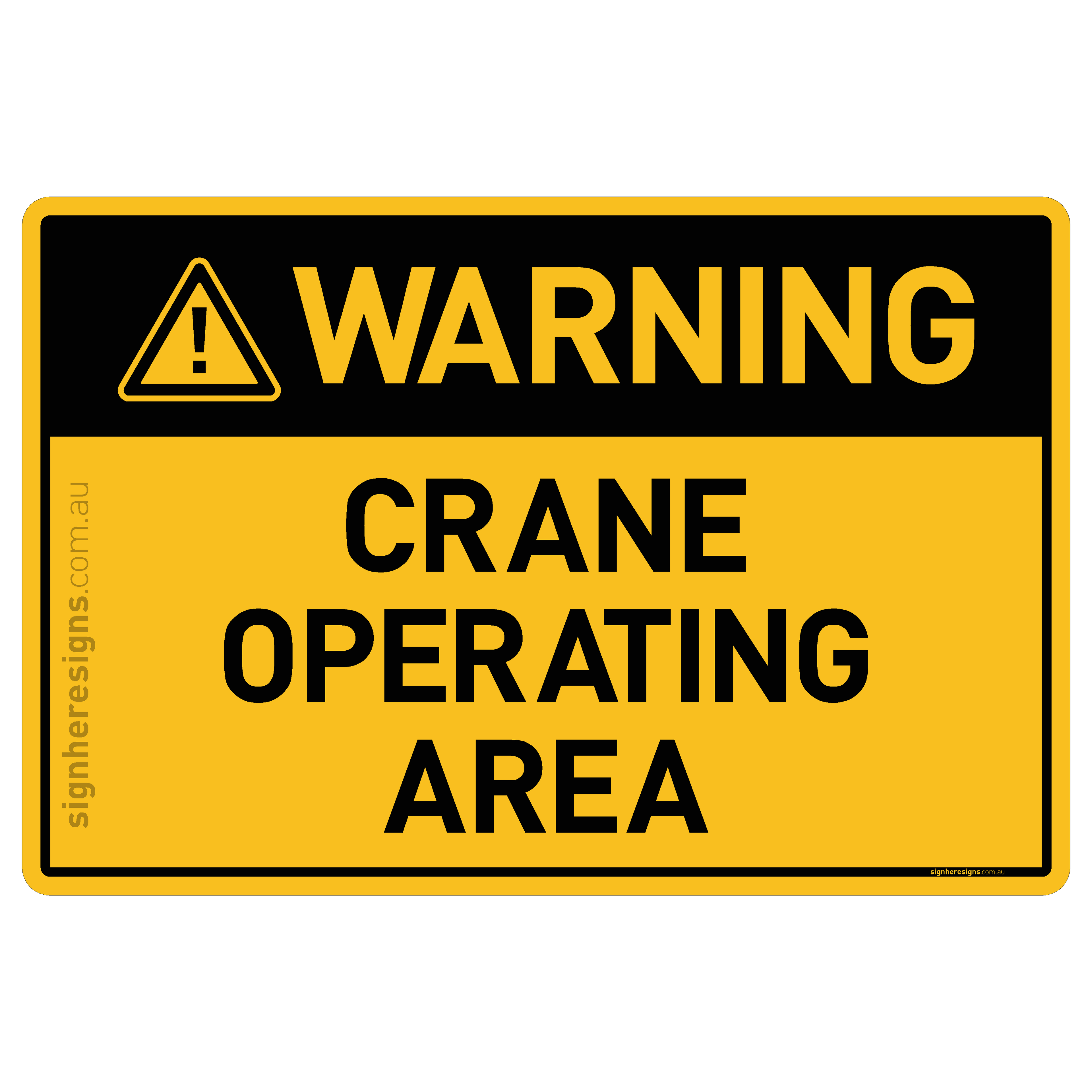 Crane Operating Area - Warning