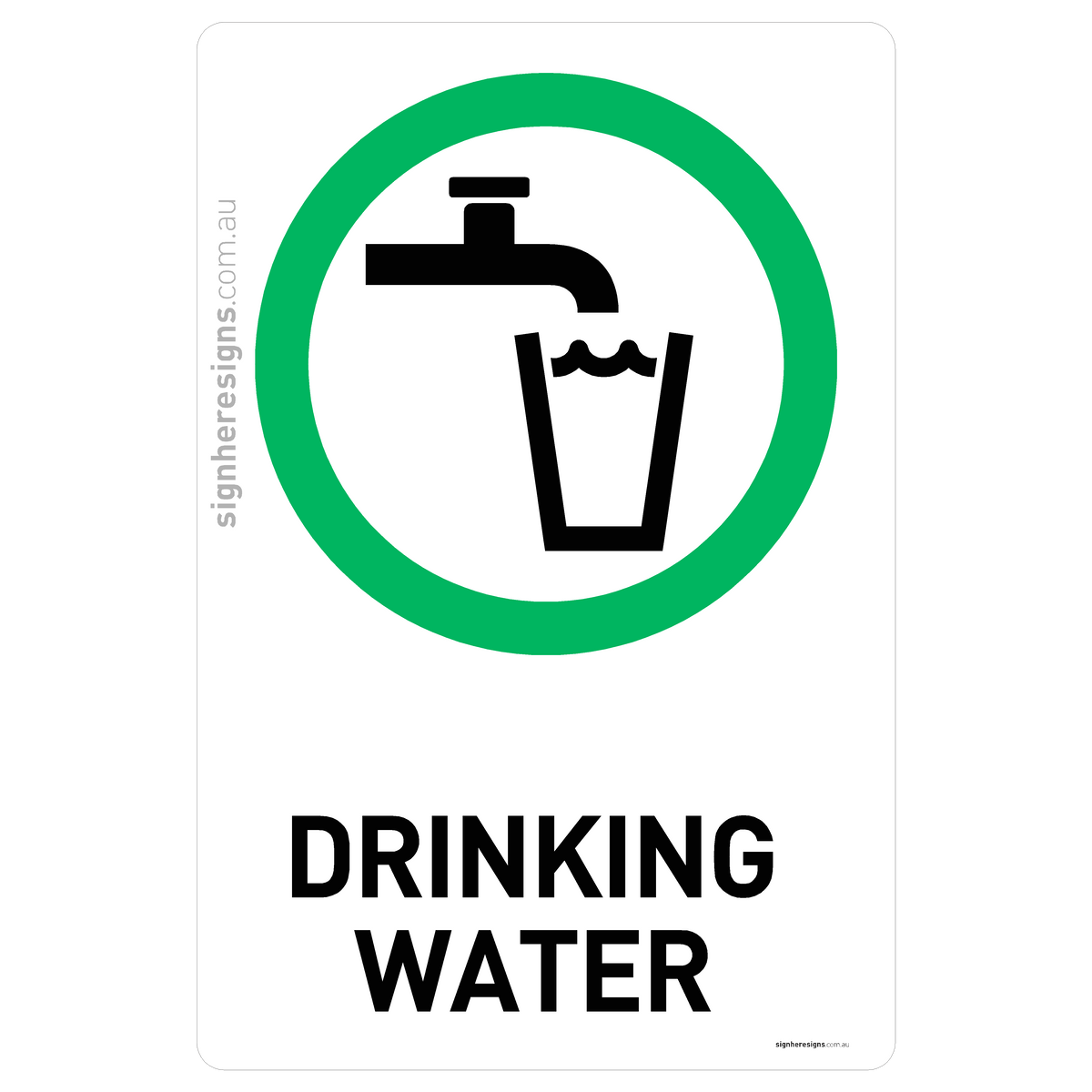 Drinking Water Sign - Approved Activity – Sign Here Signs