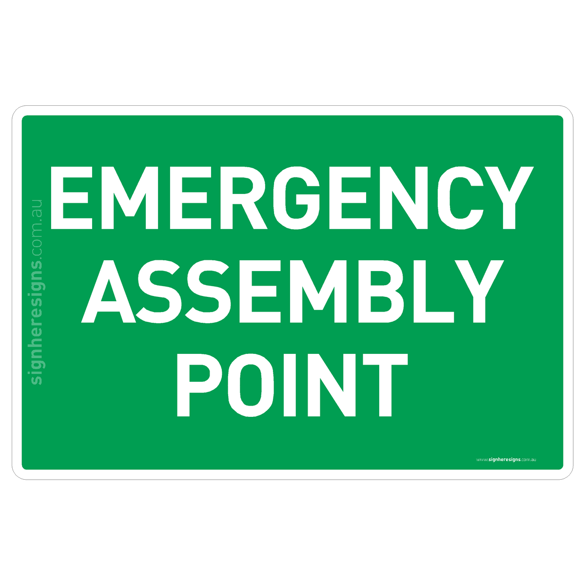 Emergency Assembly Point (Text Only) Sign - First Aid & Safety Sign ...