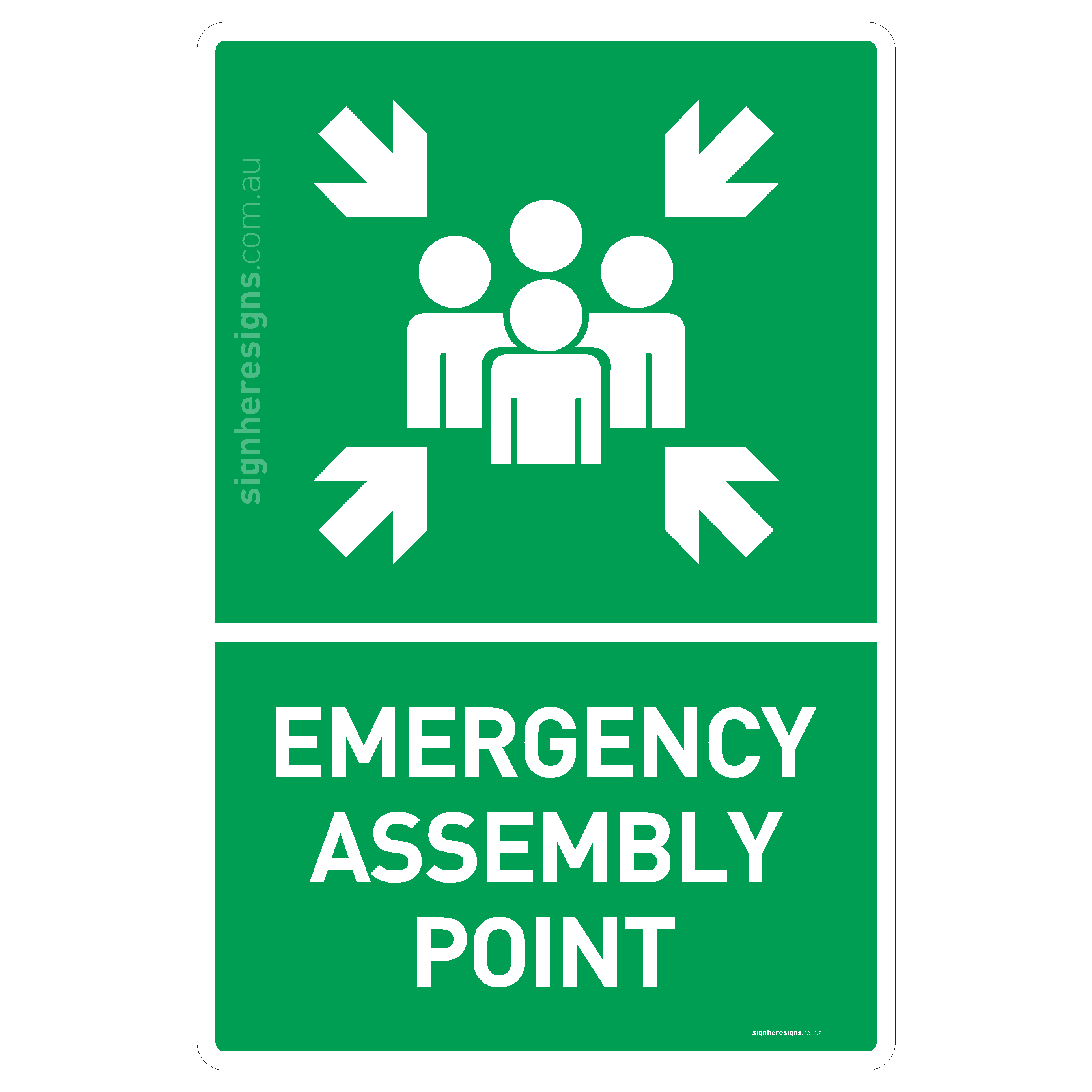 Emergency Assembly Point Sign - Safe Condition Sign – Sign Here Signs