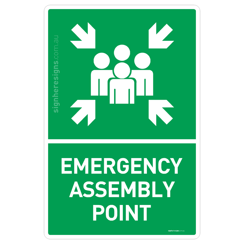 Emergency Assembly Point Sign - Safe Condition Sign – Sign Here Signs