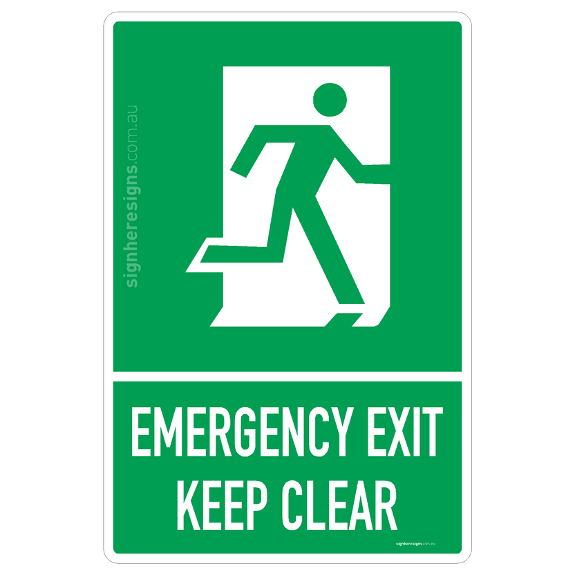 Emergency Exit Keep Clear Sign - Emergency Exit – Sign Here Signs