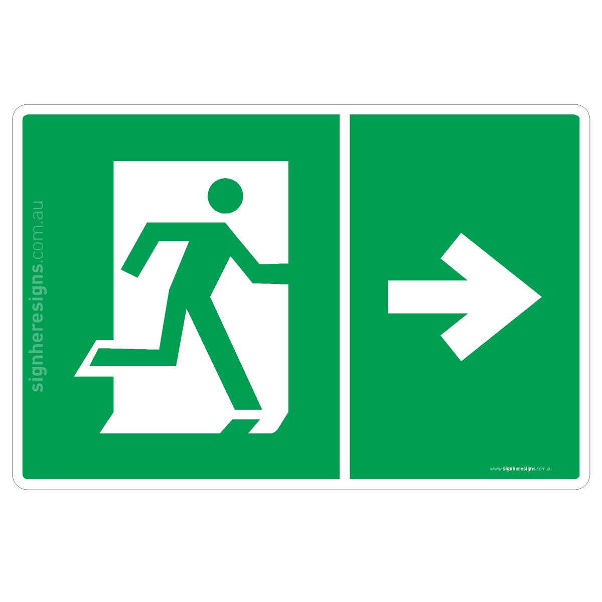 Emergency Exit (Right Arrow) Sign - Emergency Exit – Sign Here Signs