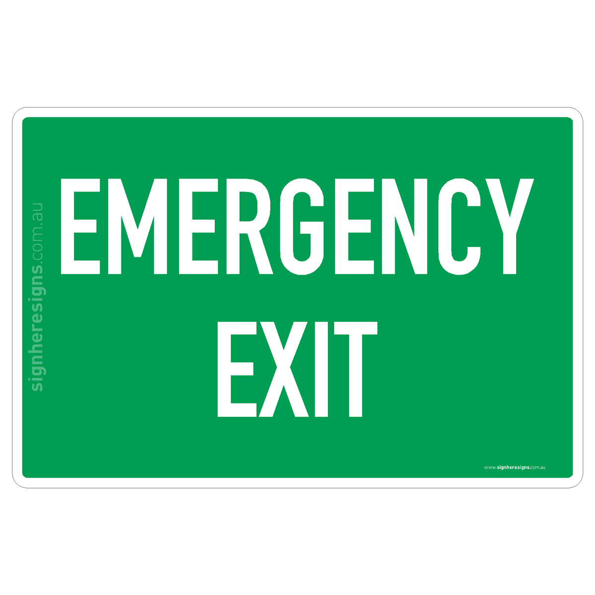 Emergency Exit (Text Only) Sign - Emergency Exit – Sign Here Signs