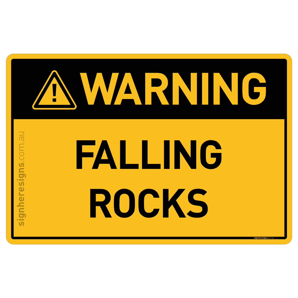 Falling Rocks Warning Sign | Buy Online – Sign Here Signs