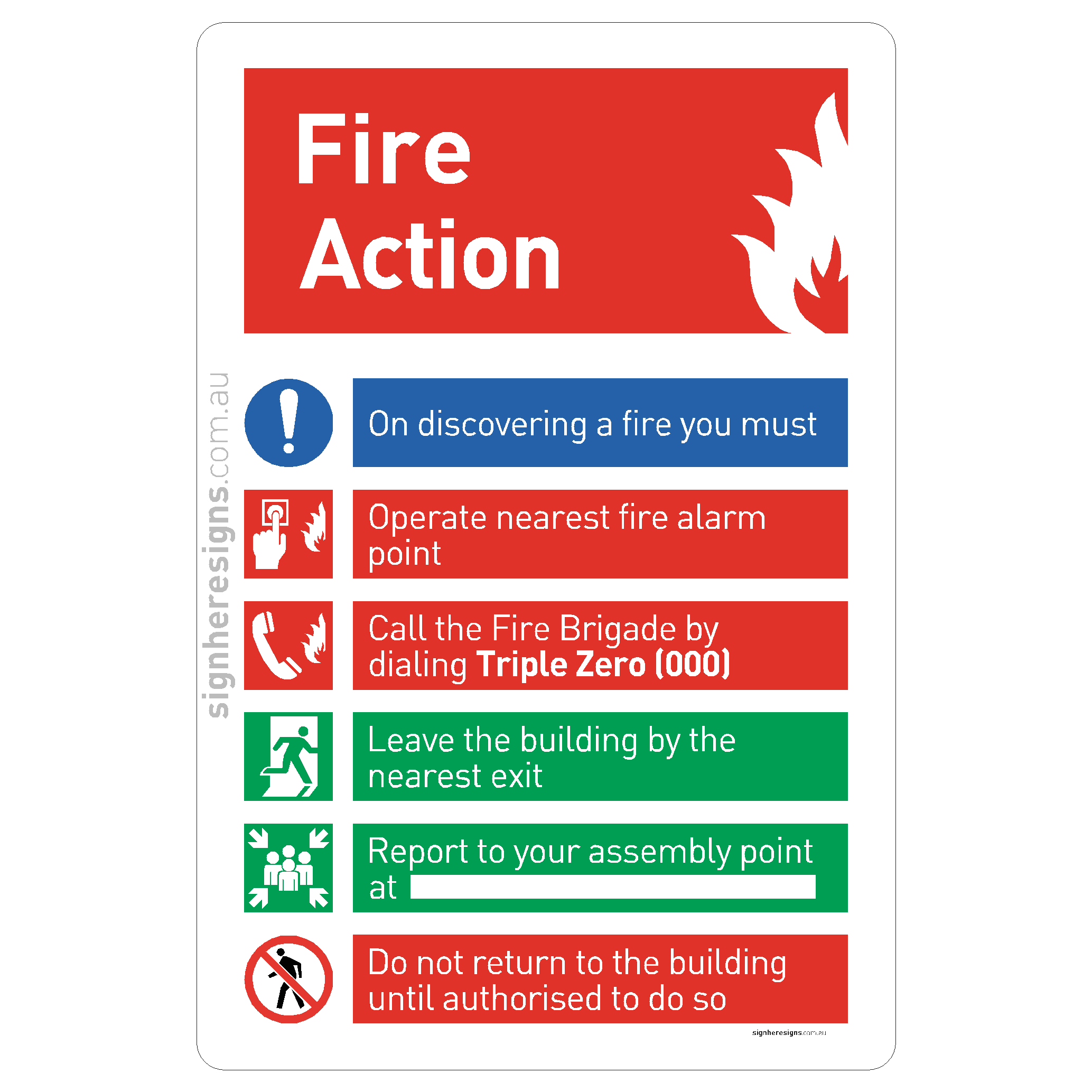 Fire Action (Procedure Poster)