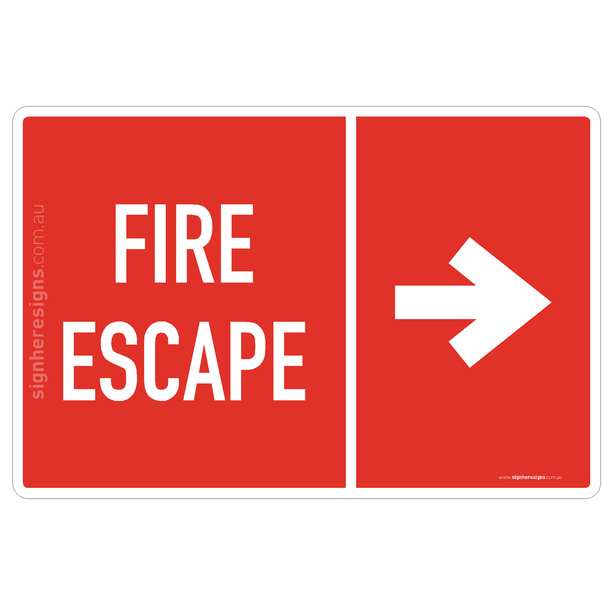 Fire Escape (Right Arrow) Sign - Fire & Emergency – Sign Here Signs