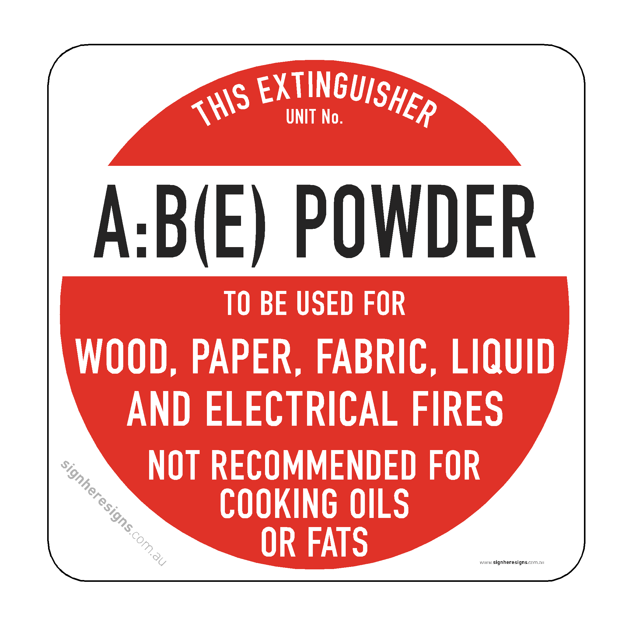 Fire Extinguisher - A:B(E) Powder
