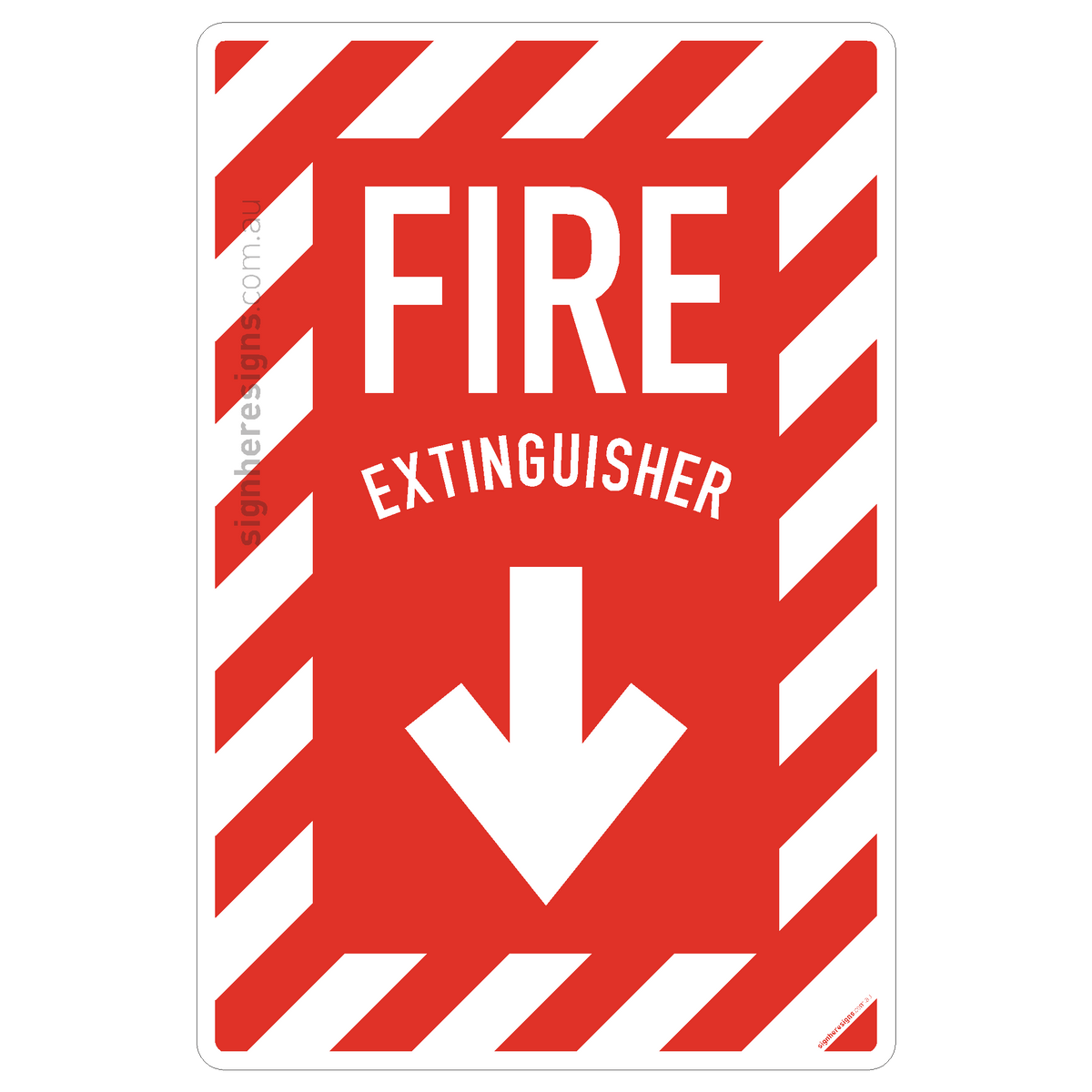 Fire Extinguisher - Chevron (Down Arrow) Sign - Fire Safety – Sign Here ...