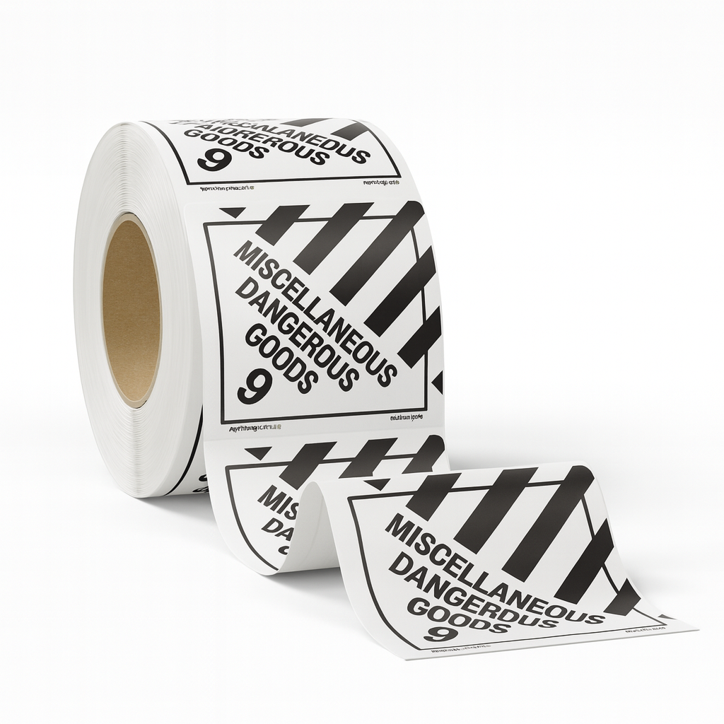 Miscellaneous Dangerous Goods 9 Label 1000 Roll – 100x100mm