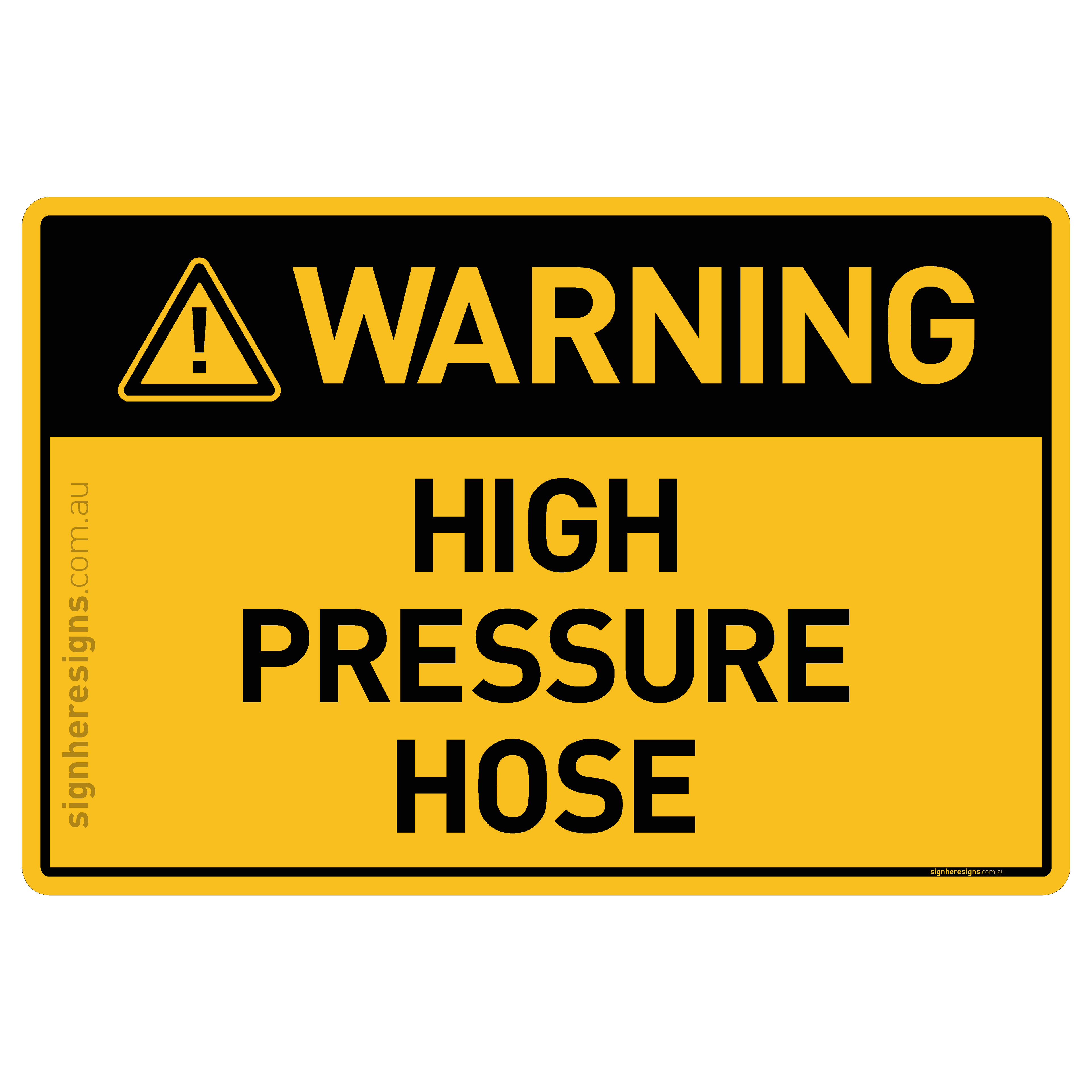High Pressure Hose - Warning