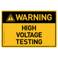High Voltage Testing - Warning