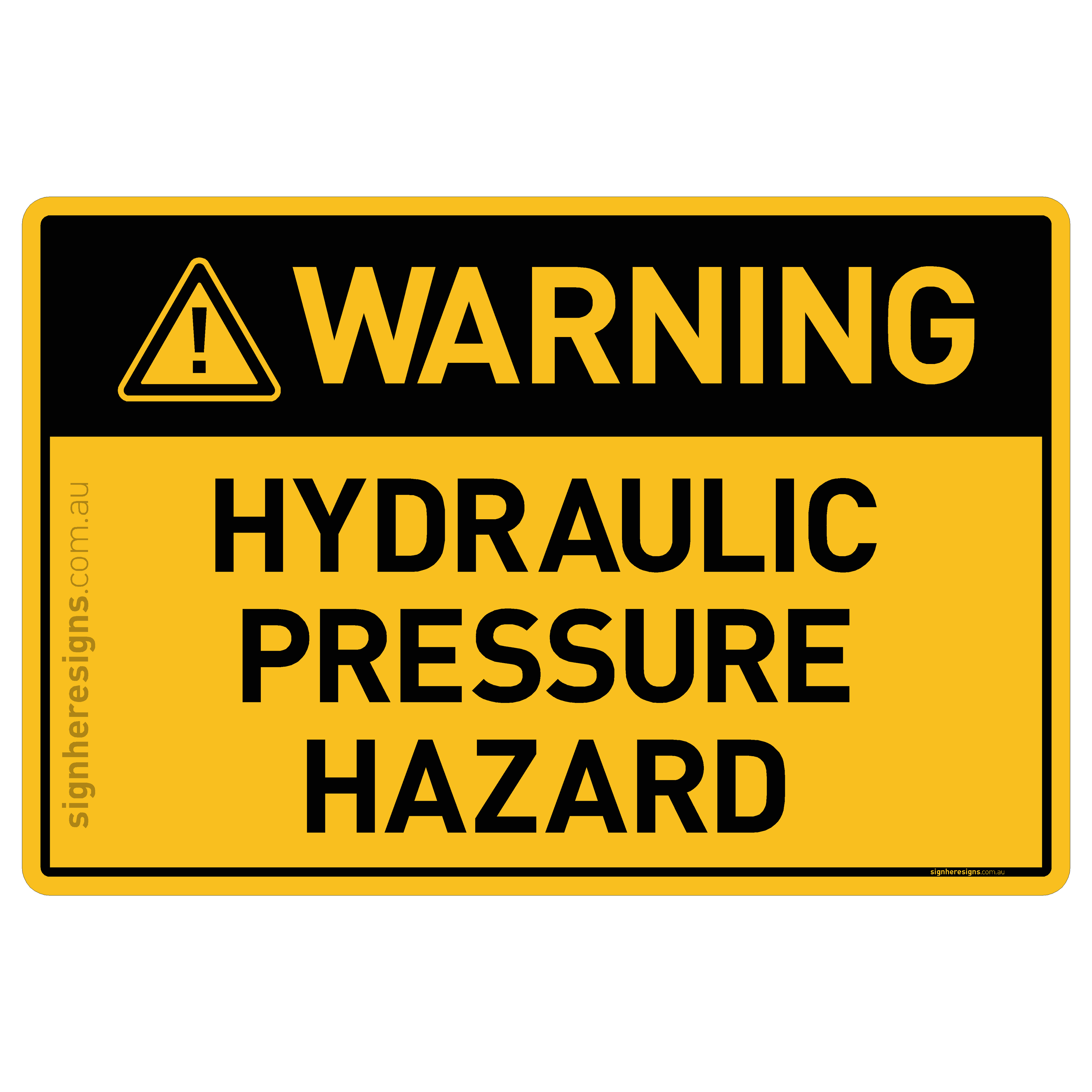 Hydraulic Pressure Hazard - Warning
