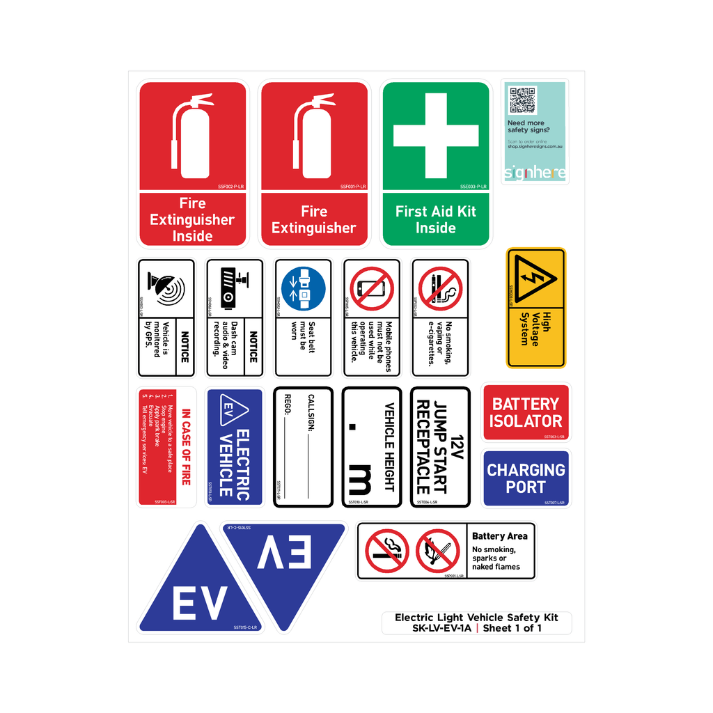 Mine Spec Electric Light Vehicle Safety Decal Kit