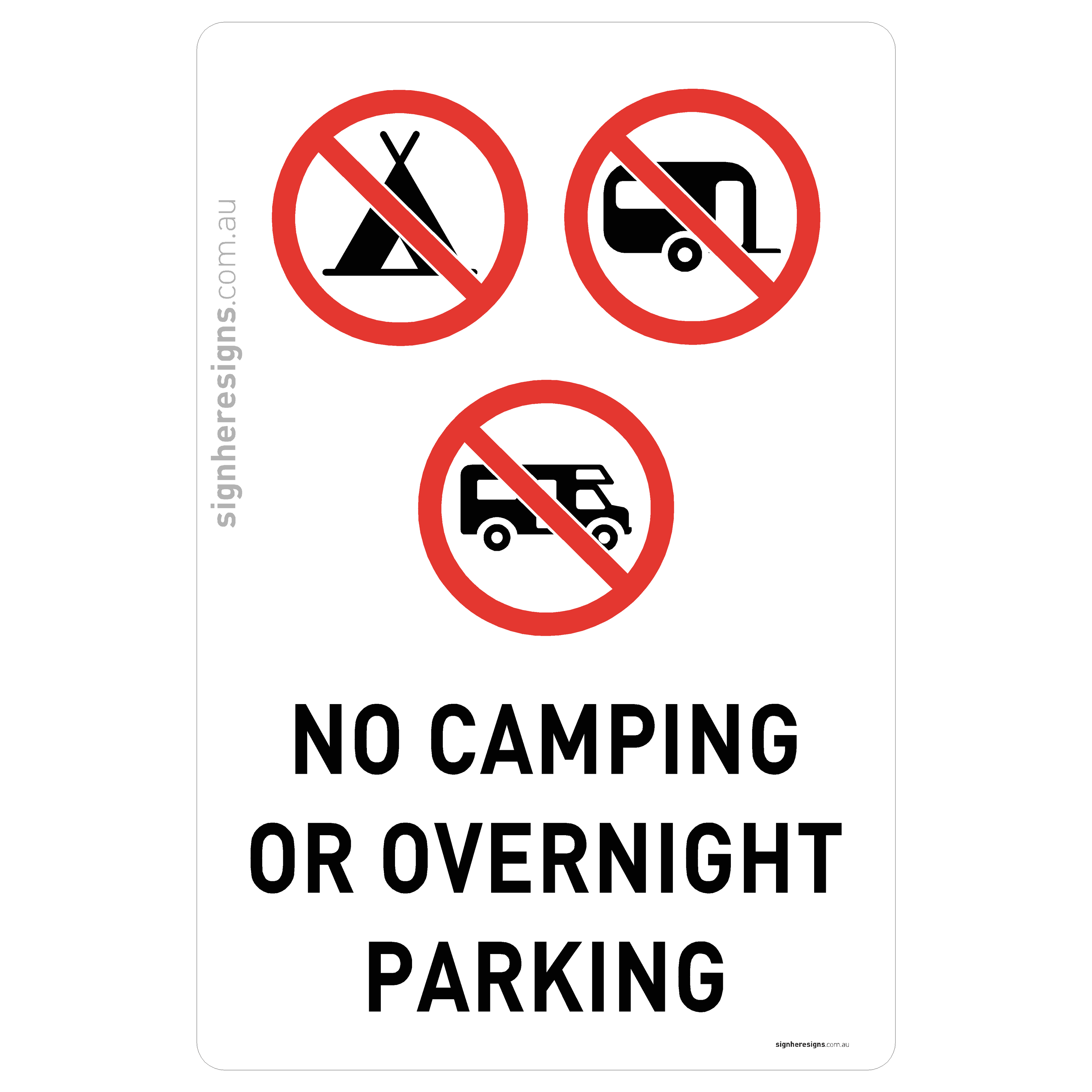No Camping Or Overnight Parking