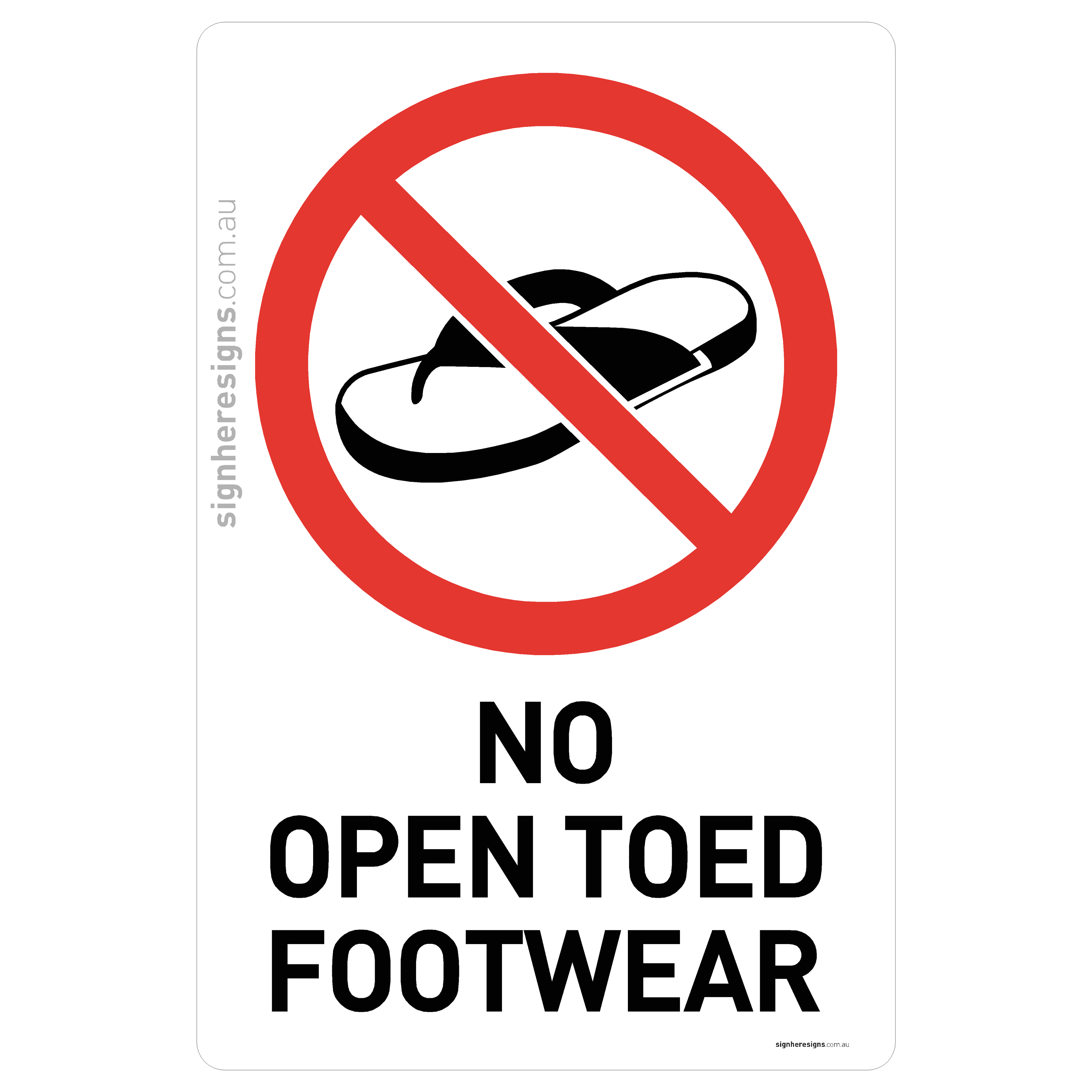 No Open Toed Footwear