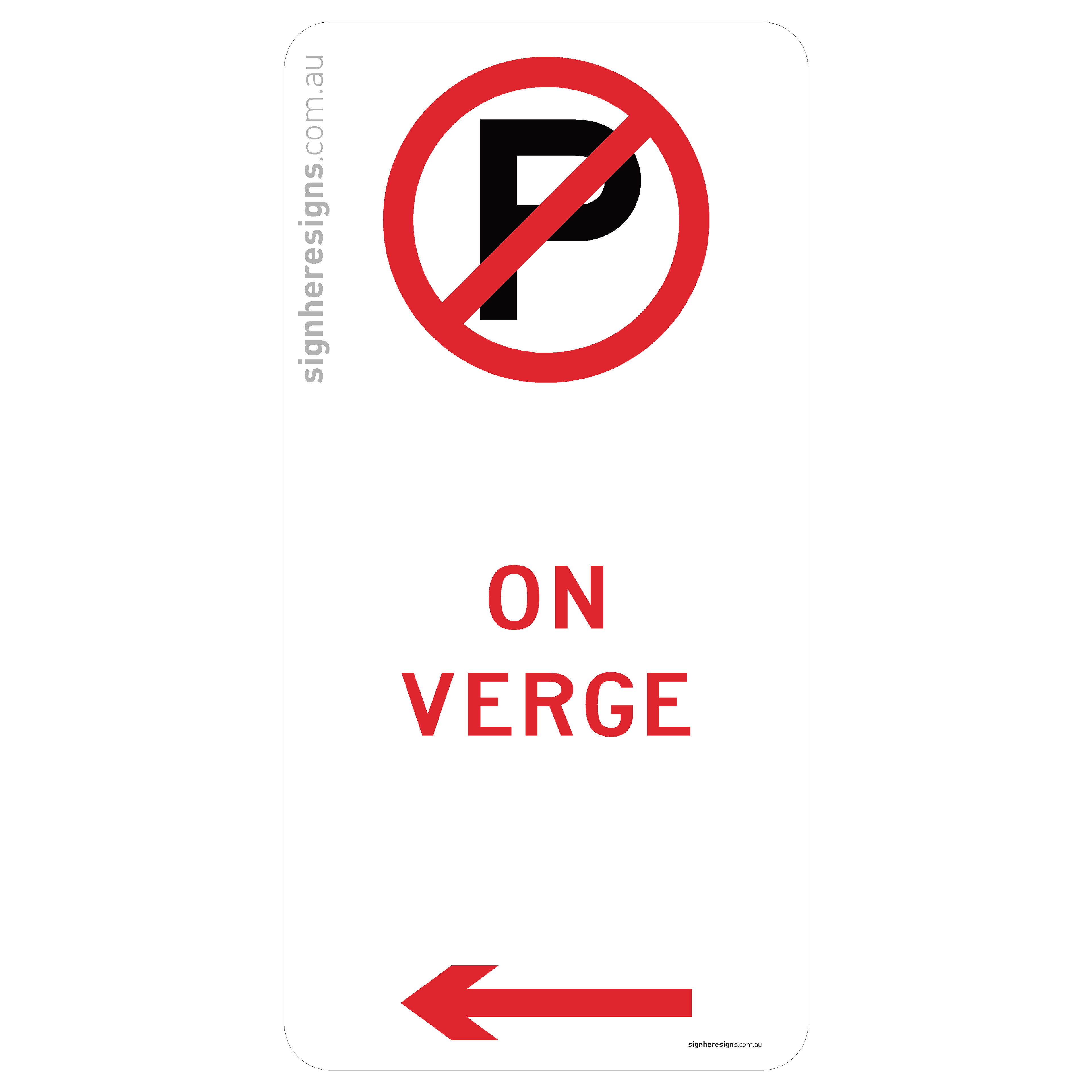 No Parking - On Verge