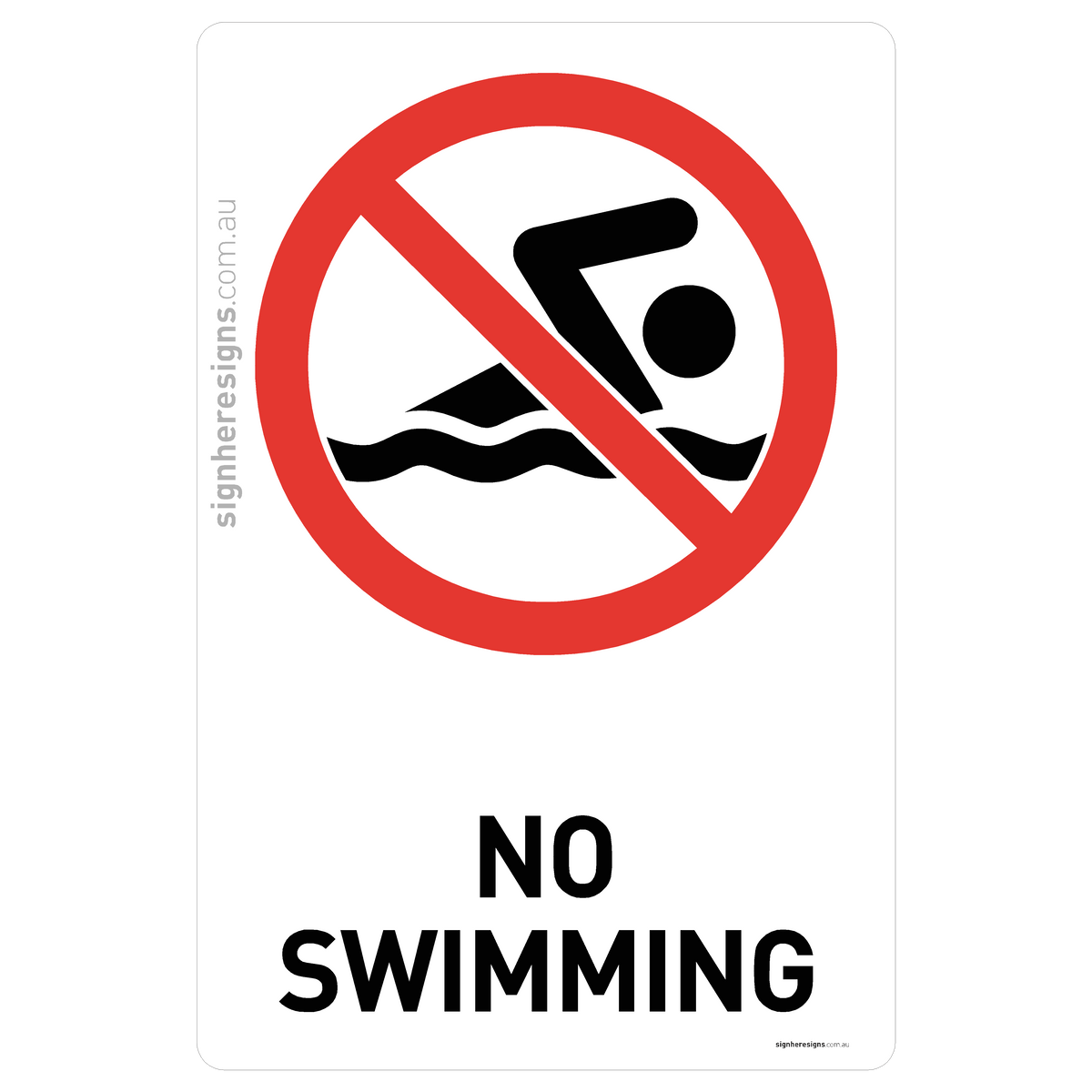 No Simming No Swimming Sign - Prohibition – Sign Here Signs