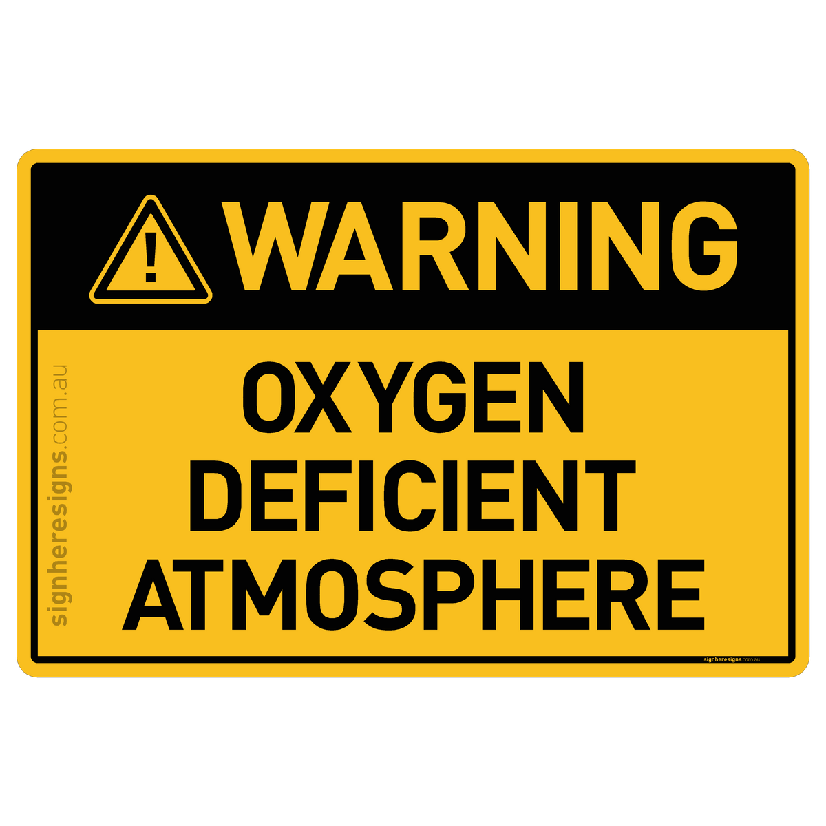 O2 Deficiency Sign Oxygen Deficient Atmosphere Warning Sign | Buy Online – Sign Here Signs
