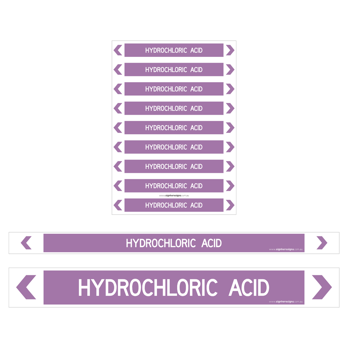 Hydrochloric Acid Pipe Markers