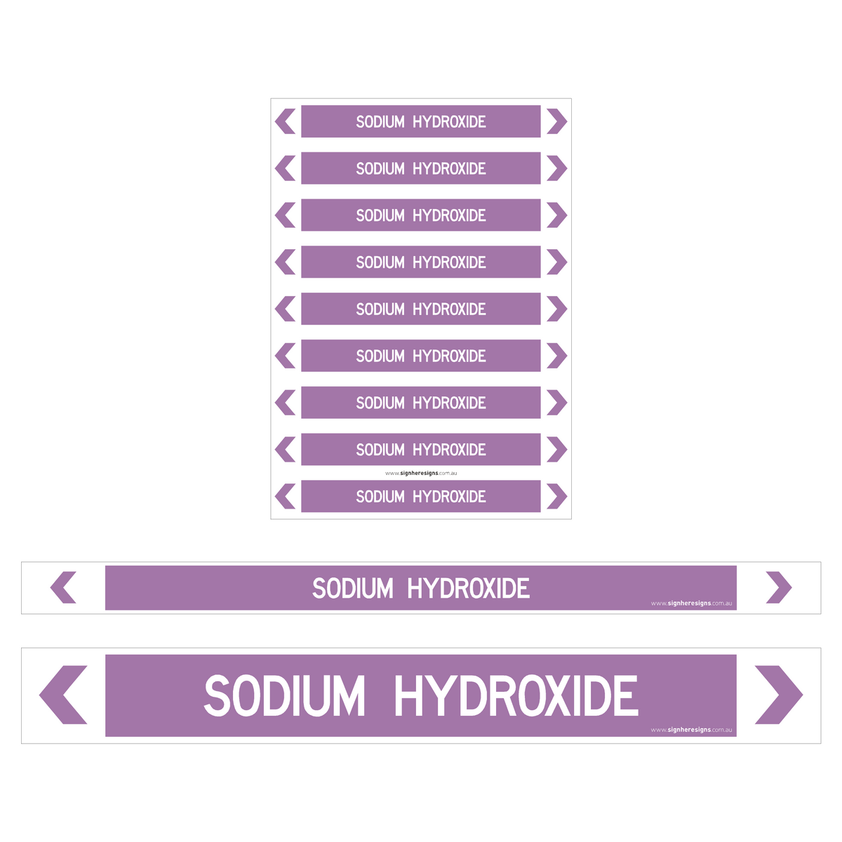 Sodium Hydroxide Pipe Markers