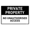 Private Property - No Unauthorised Access