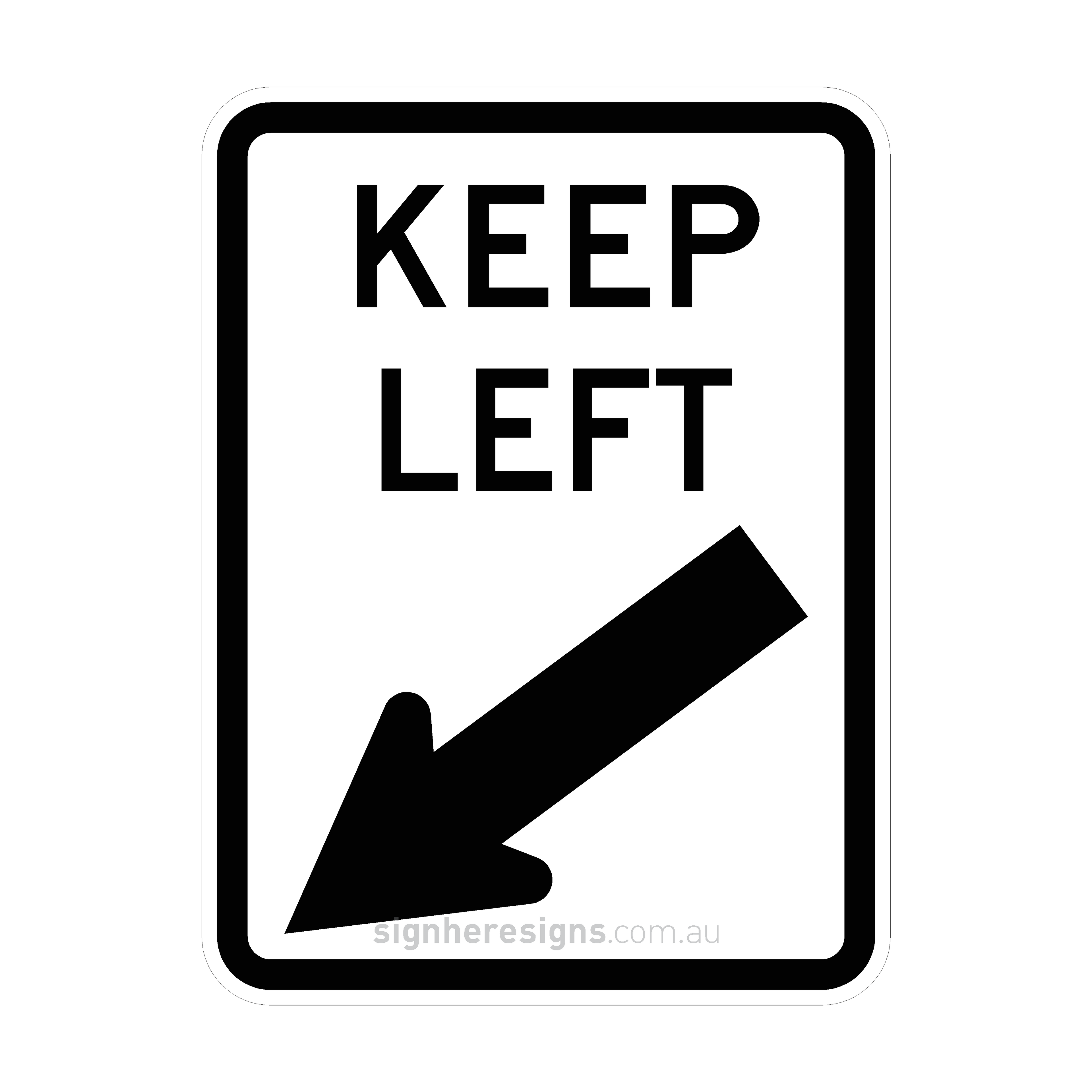 R2-3(L) Keep Left - Traffic Sign