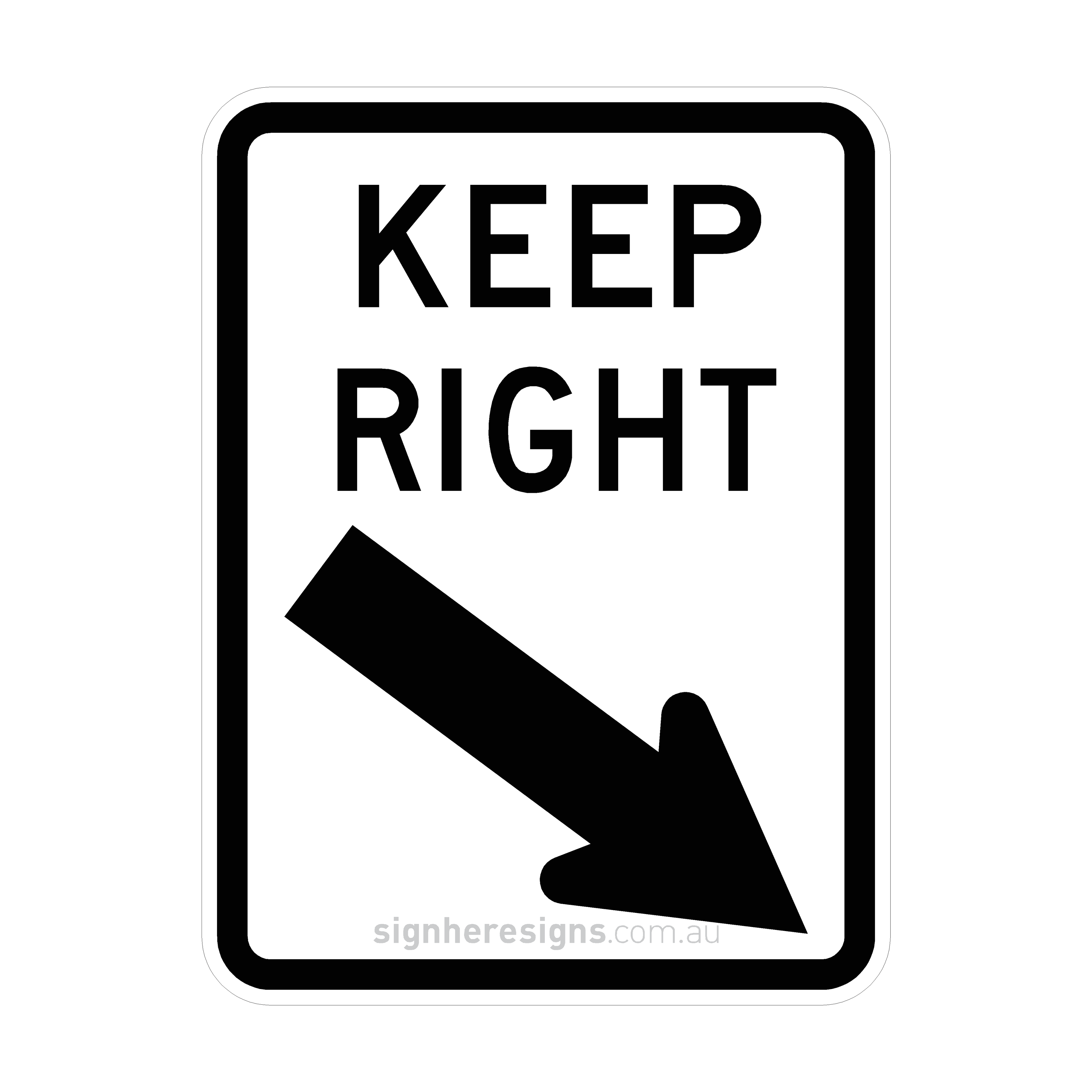 R2-3(R) Keep Right - Traffic Sign
