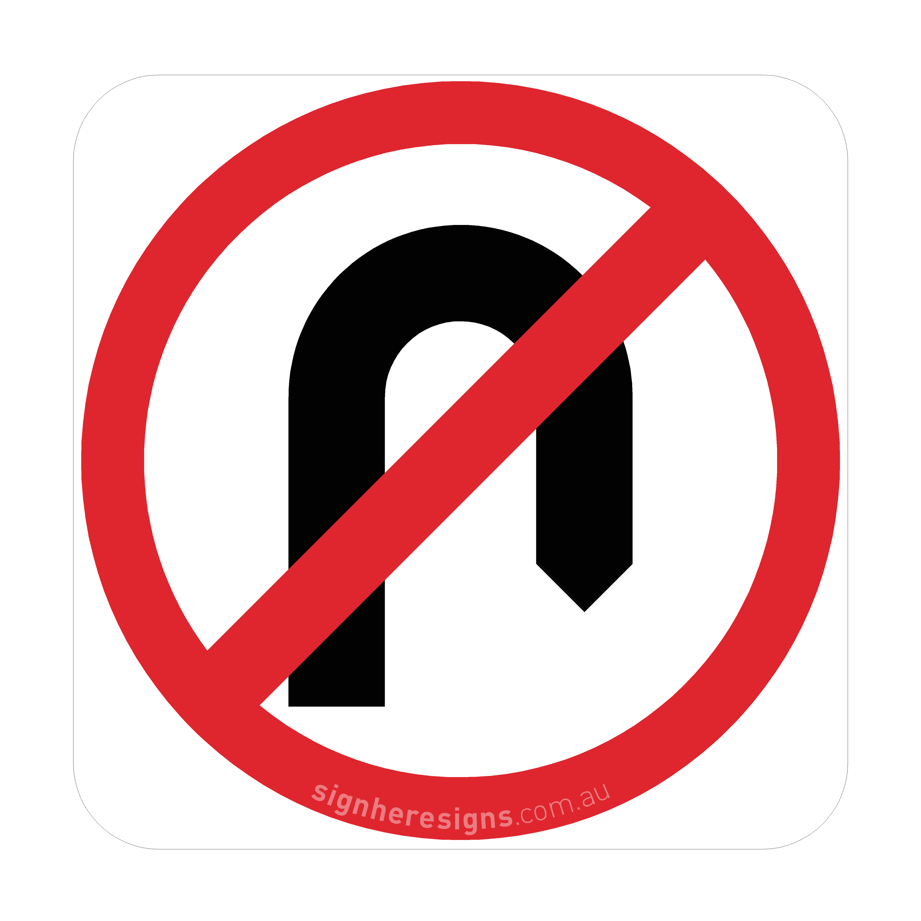 R2-5 No U Turn - Traffic Sign