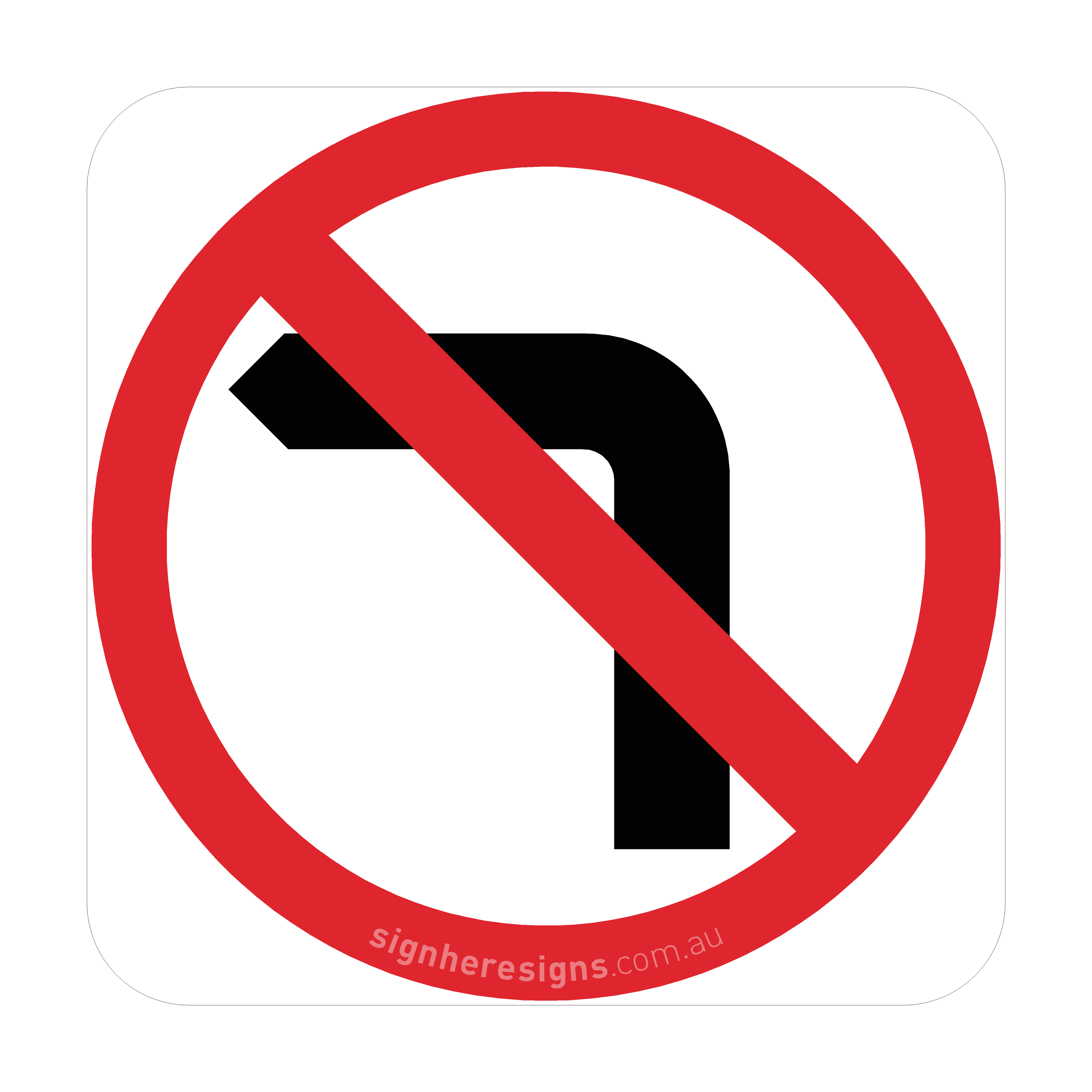 R2-6(L) No Left Turn - Traffic Sign