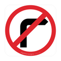 R2-6(R) No Right Turn - Traffic Sign