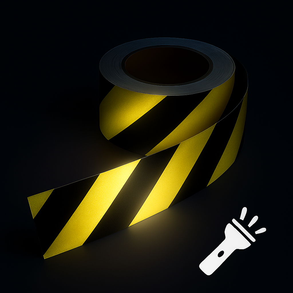 Yellow/Black Class 2 Reflective Hazard Tape