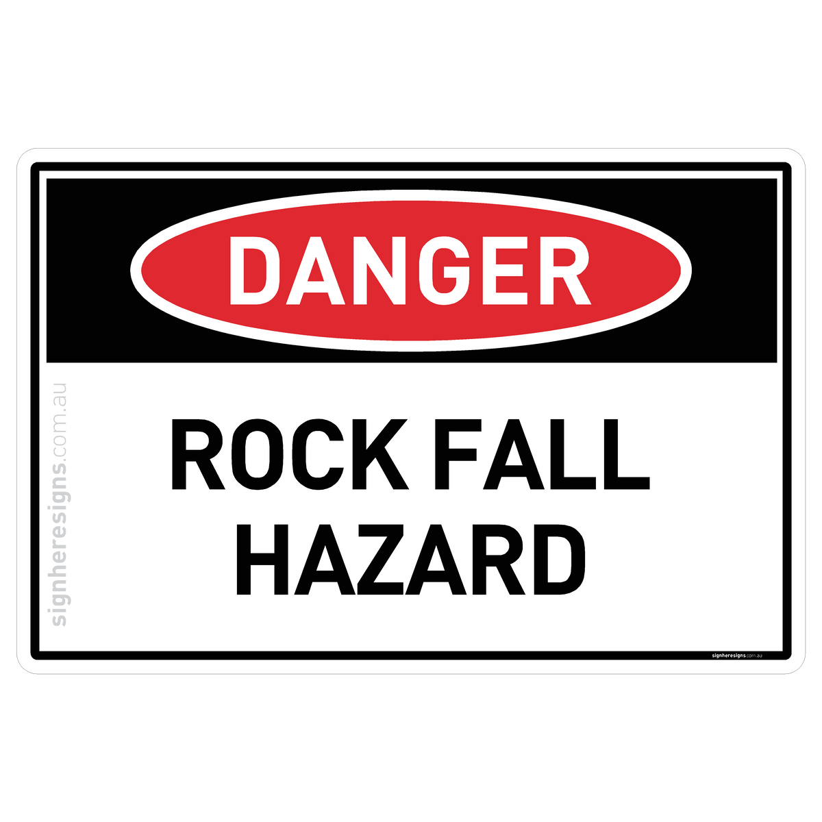 Rock Fall Hazard Danger Sign | Sign Here Signs