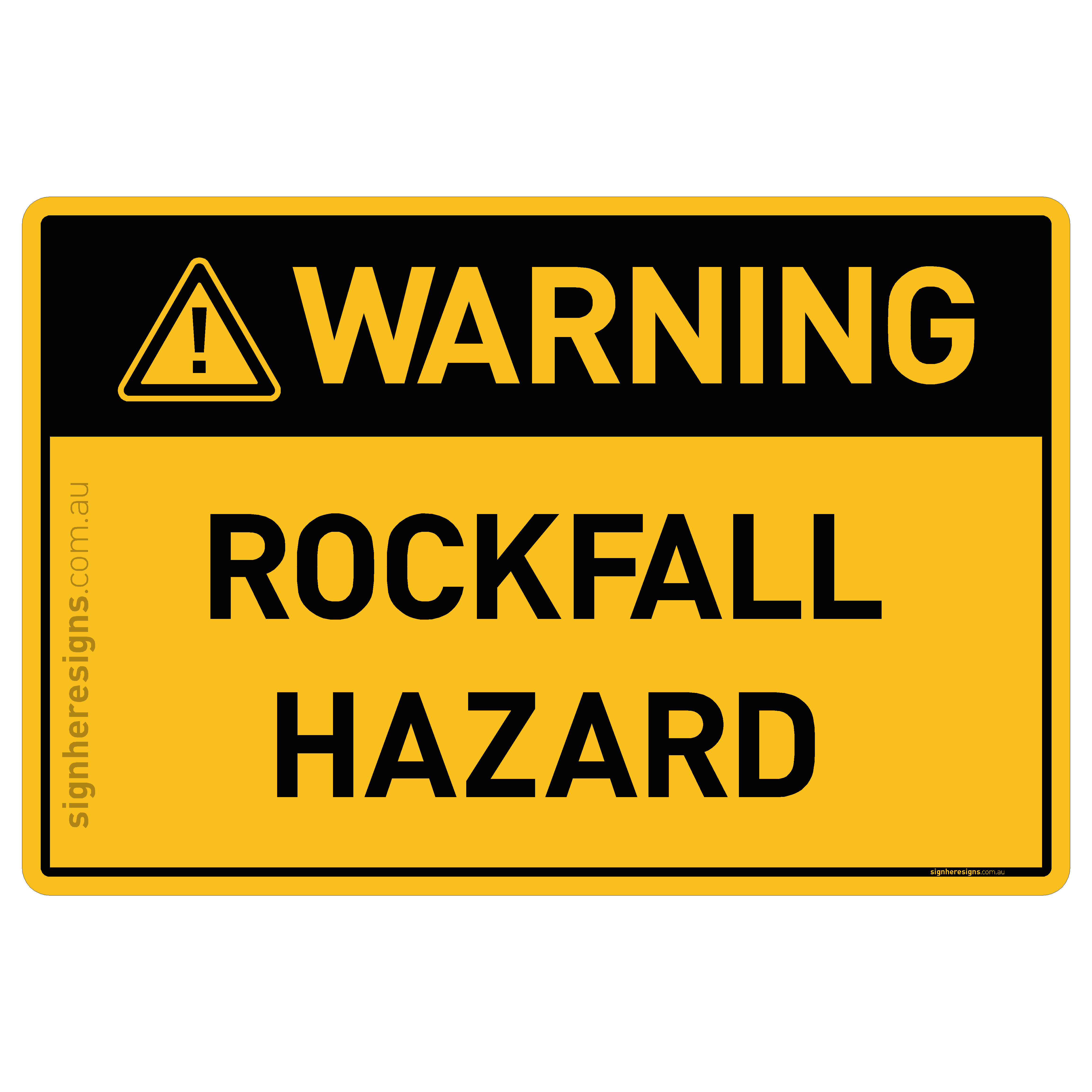 Rockfall Hazard Warning Sign | Buy Online – Sign Here Signs