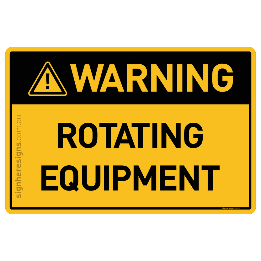 Rotating Equipment Warning Sign | Buy Online – Sign Here Signs