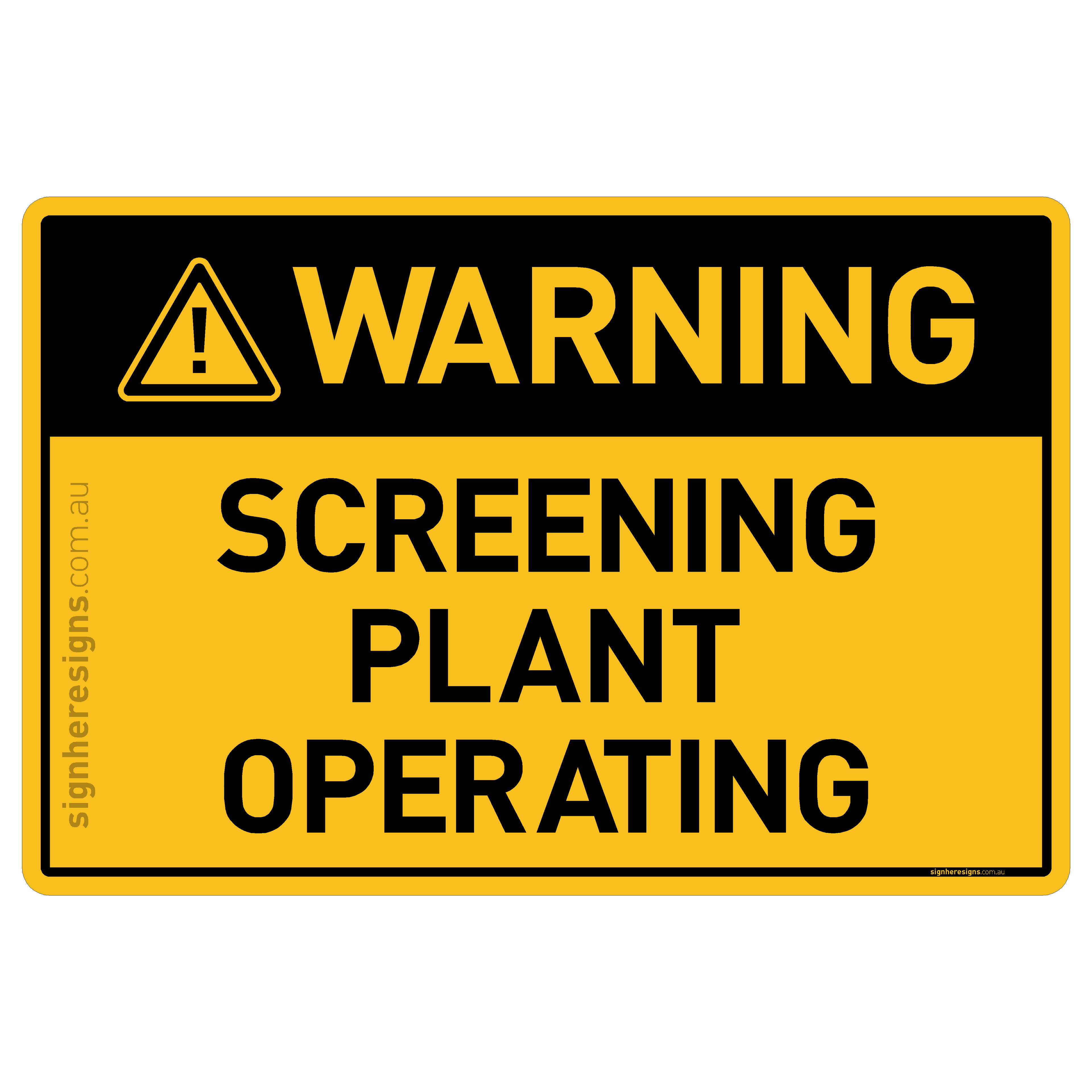 Screening Plant Operating - Warning