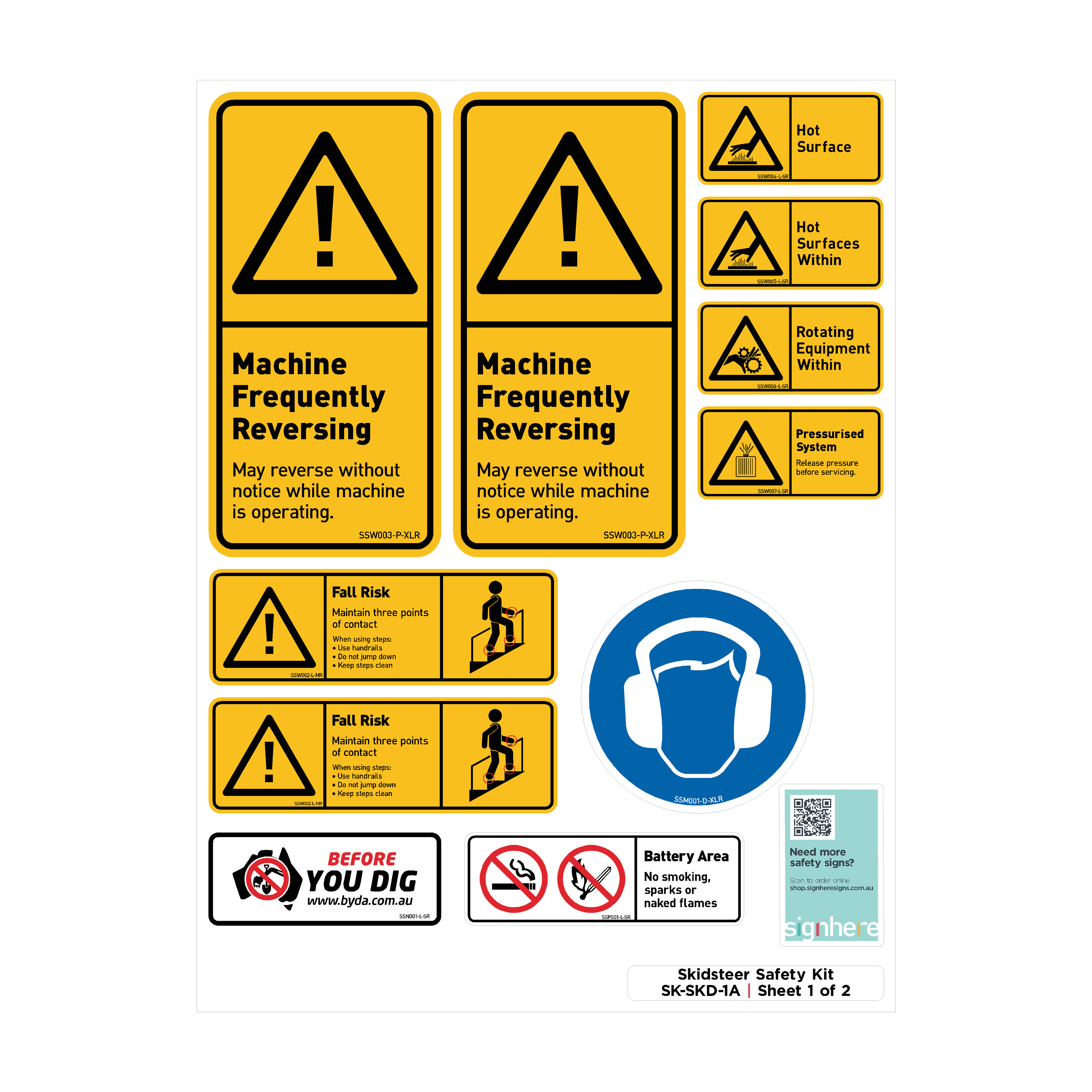 Mine Spec Skid Steer Safety Decal Kit