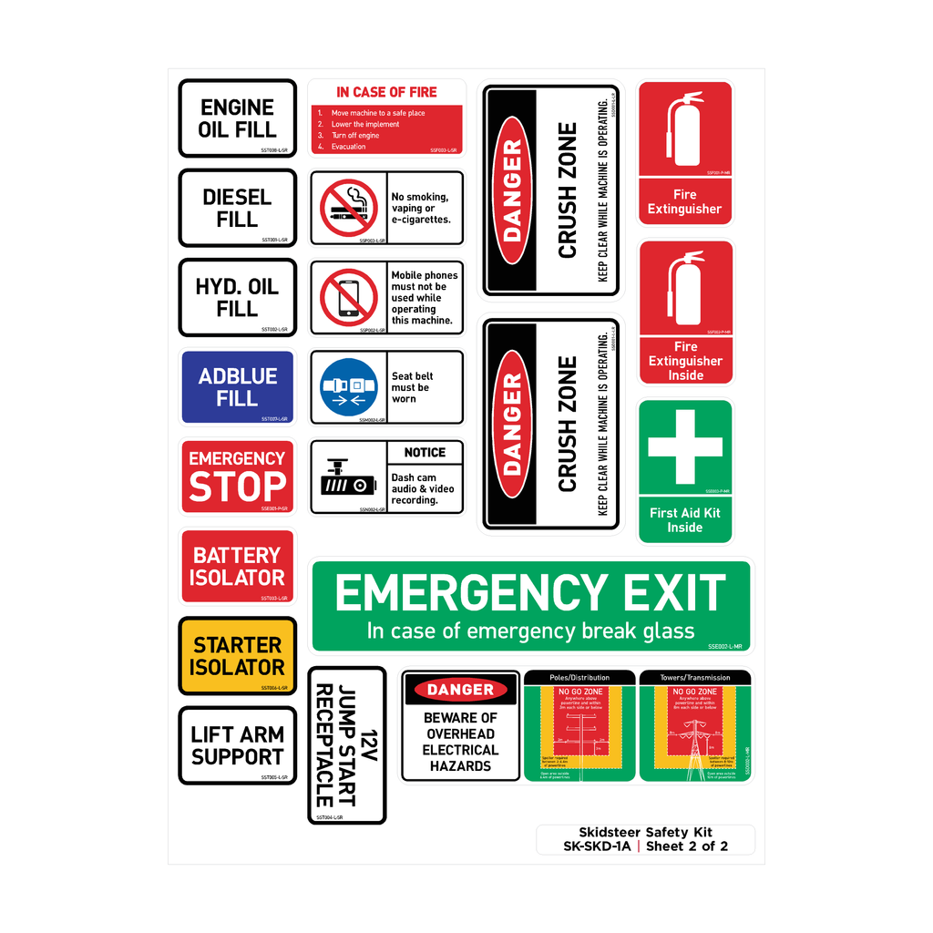 Mine Spec Skid Steer Safety Decal Kit