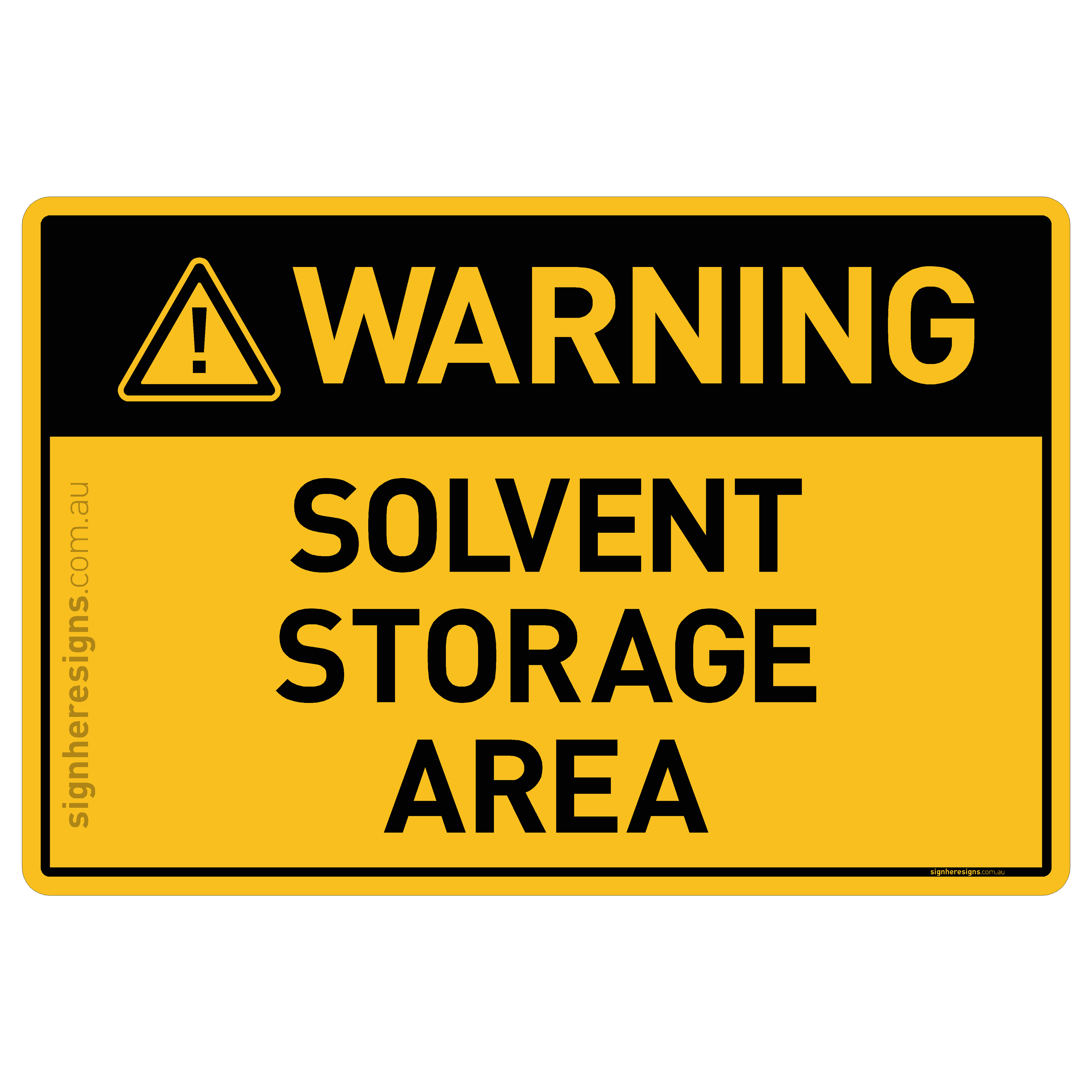 Solvent Storage Area - Warning