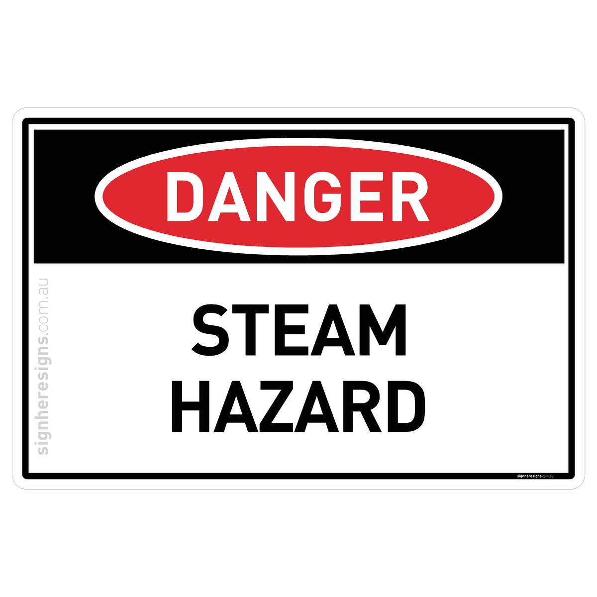 Steam Lab Sign Blue Steam Hazard Danger Sign | Sign Here Signs